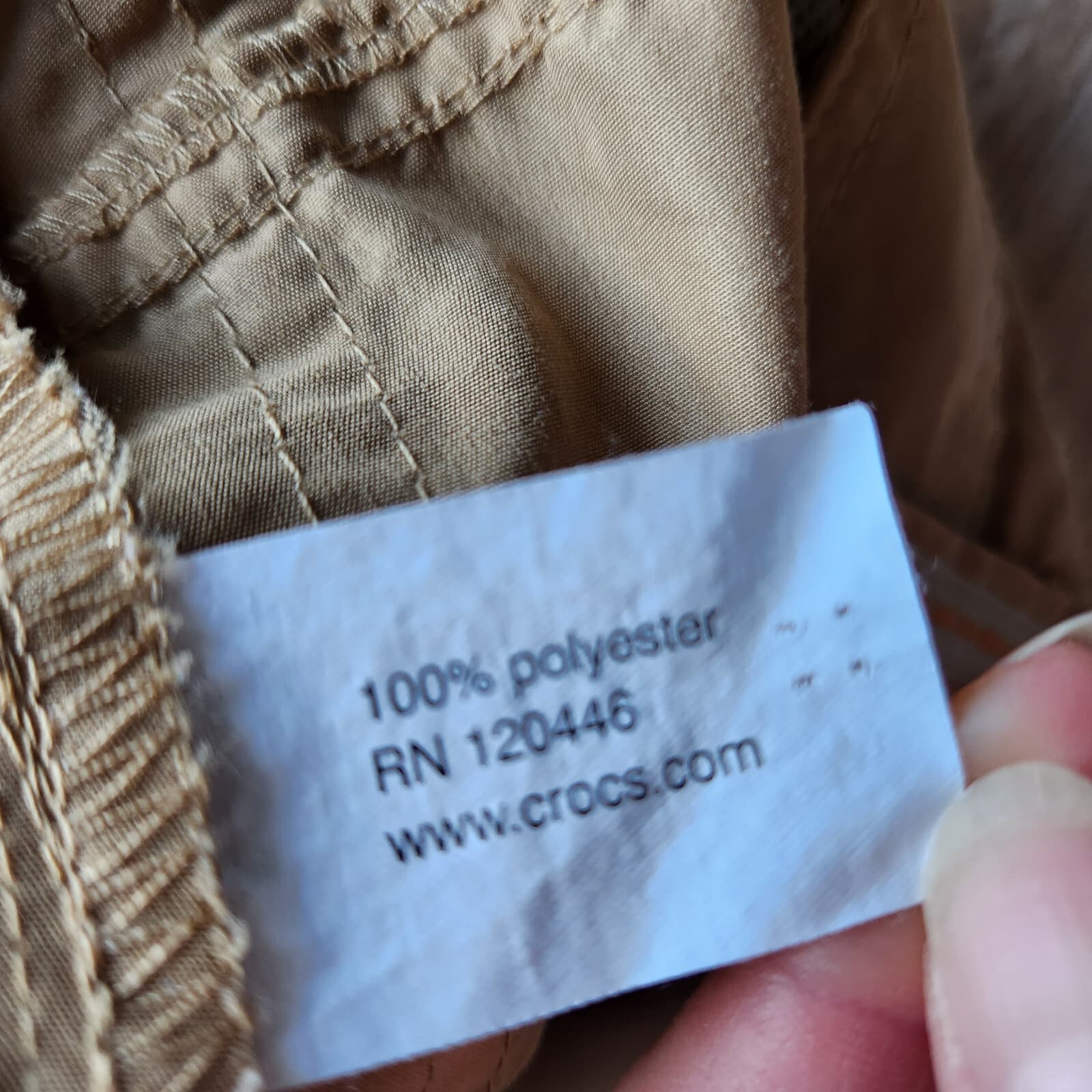 Vintage Crocs Chino Shorts Zip Pocket Polyester Sand Sz.36W Made in Hong Kong - Thumbnail 6