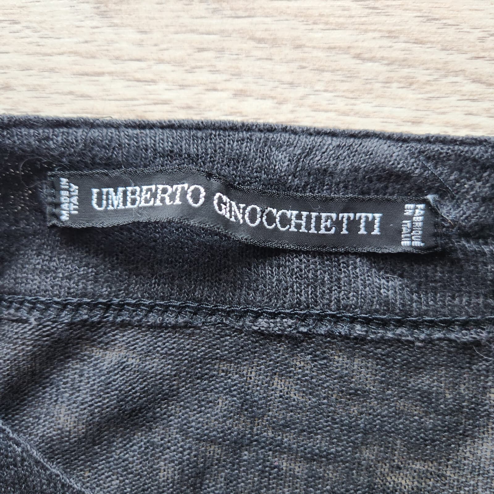 Umberto Ginocchietti Made in Italy Linen Top Short Sleeve Semi-Sheer Black Sz.42 - Thumbnail 6