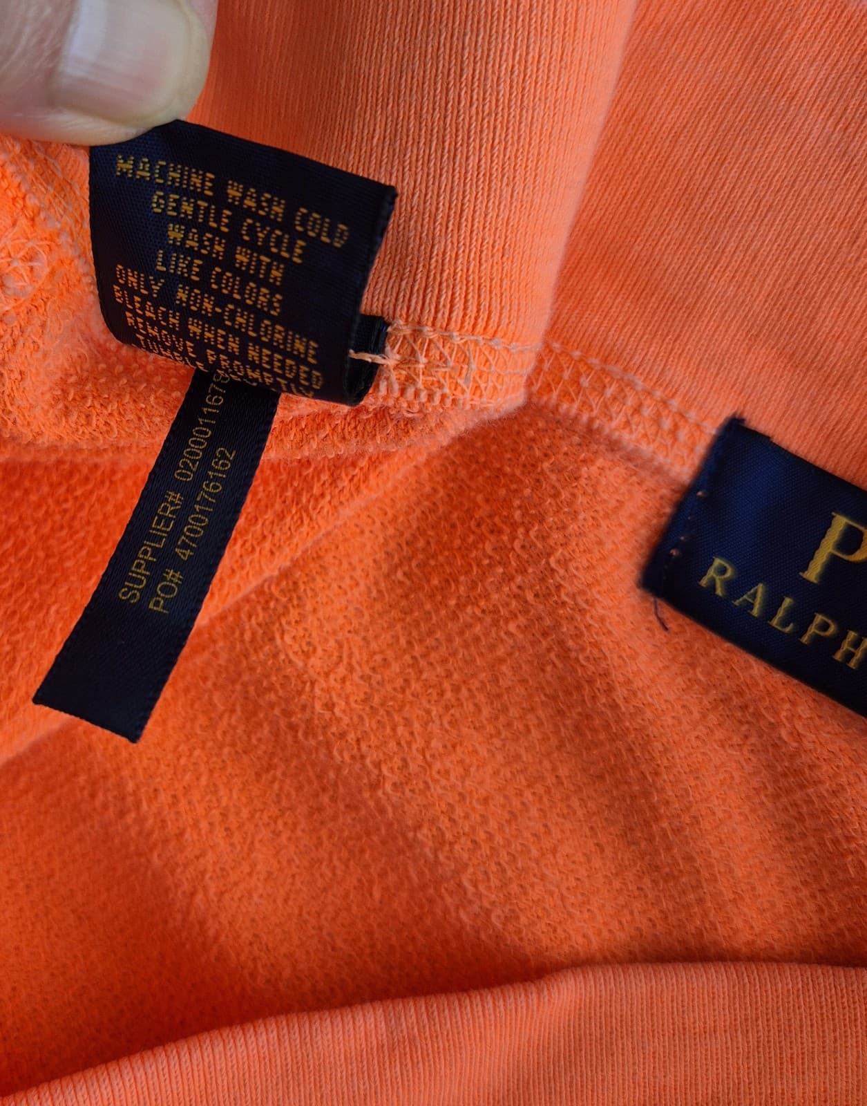 Polo Ralph Lauren Pony Terry Knit Beach Mini Skirt Pocket Cotton Orange Women XL - Thumbnail 8
