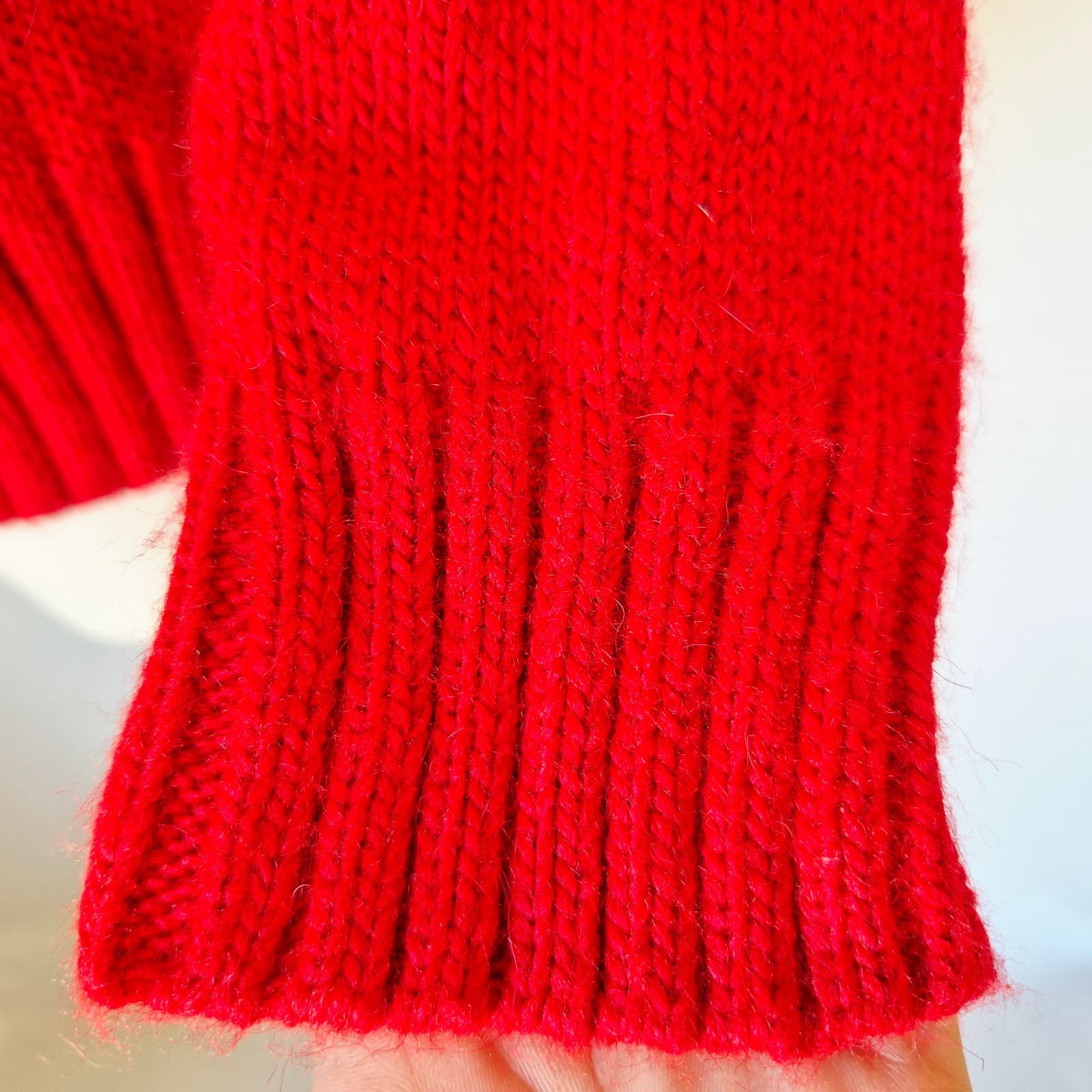 Alpaca Fina Made In Peru Shawl Neck Cardigan Snap Red Women's M (Bust 36") - Thumbnail 5