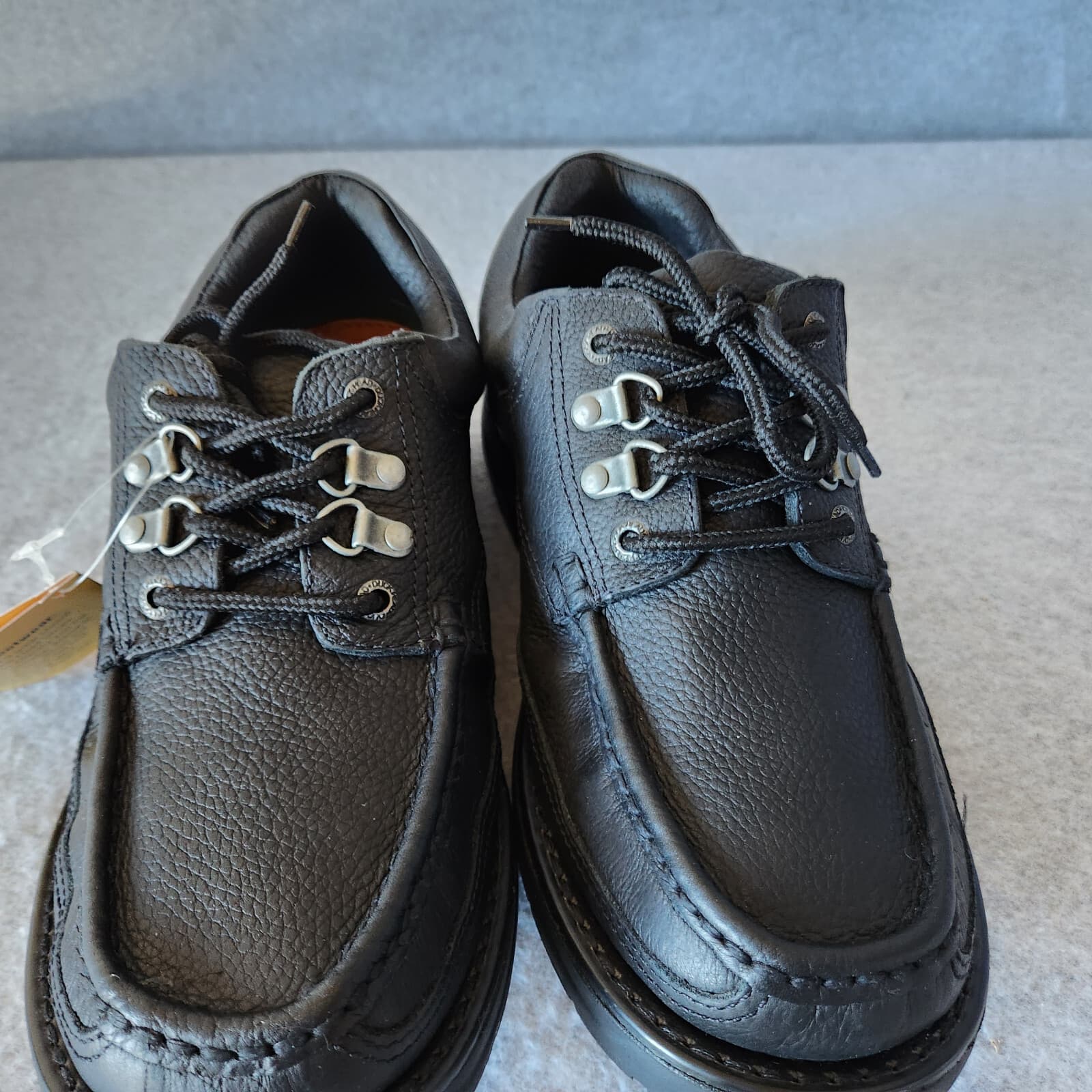 NWT Duck Head Logan Leather Comfort Shoe Handsewn Padded Lace-Up Black Men US9E4 - Thumbnail 9