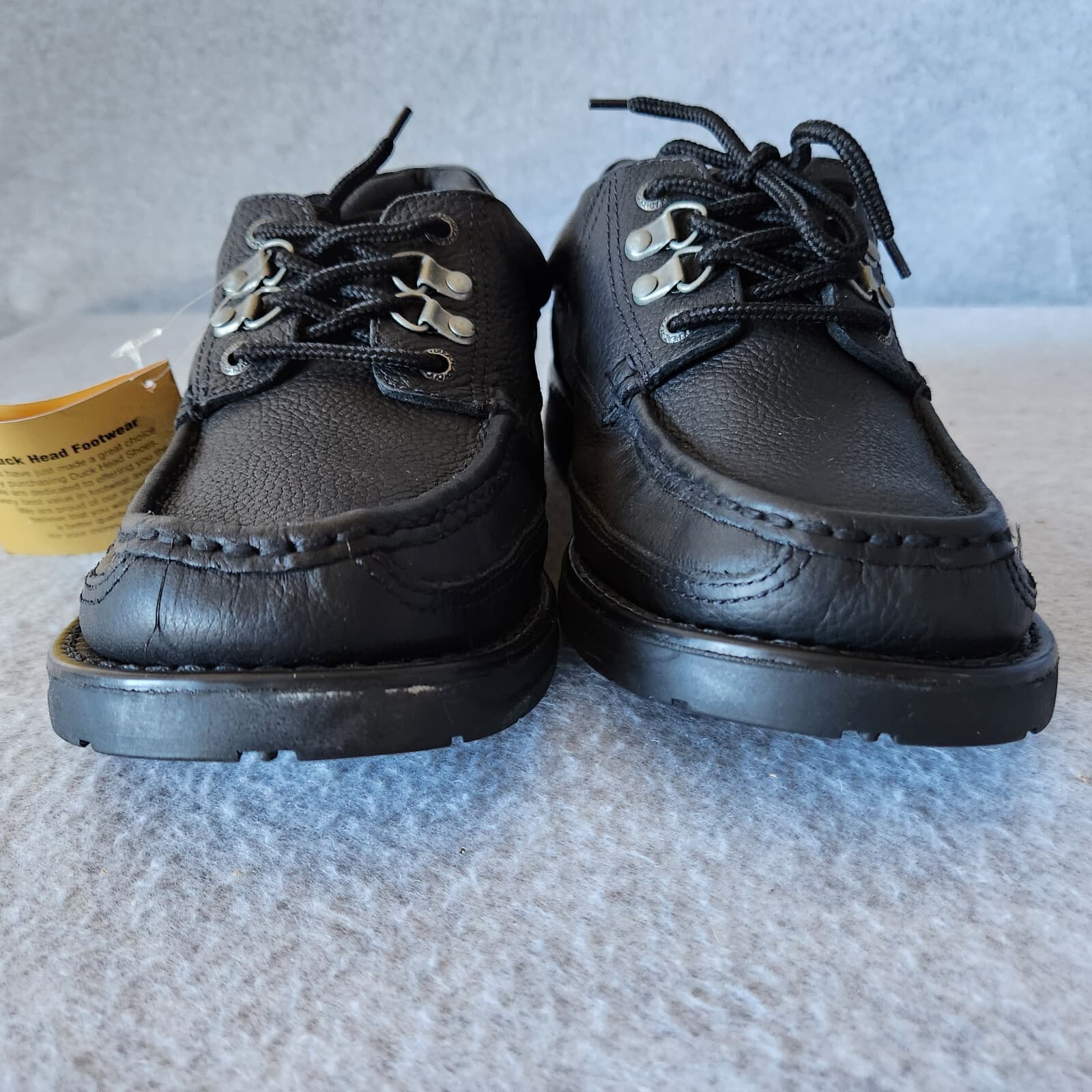 NWT Duck Head Logan Leather Comfort Shoe Handsewn Padded Lace-Up Black Men US9E4 - Thumbnail 8
