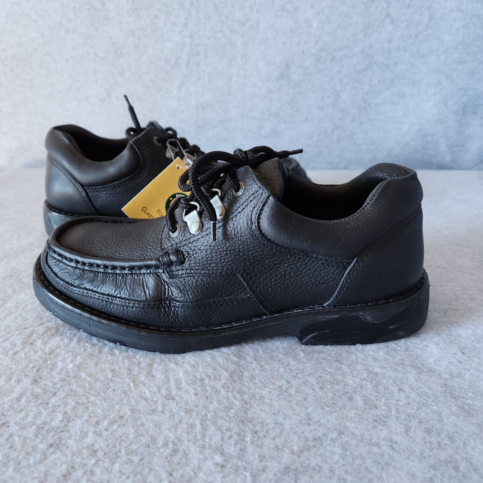 NWT Duck Head Logan Leather Comfort Shoe Handsewn Padded Lace-Up Black Men US9E4 - Thumbnail 2