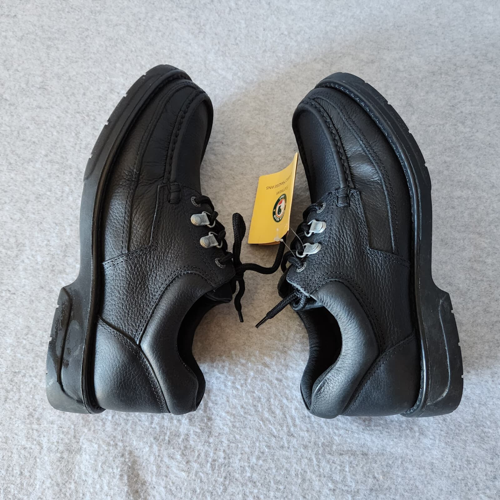 NWT Duck Head Logan Leather Comfort Shoe Handsewn Padded Lace-Up Black Men US9E4 - Thumbnail 4
