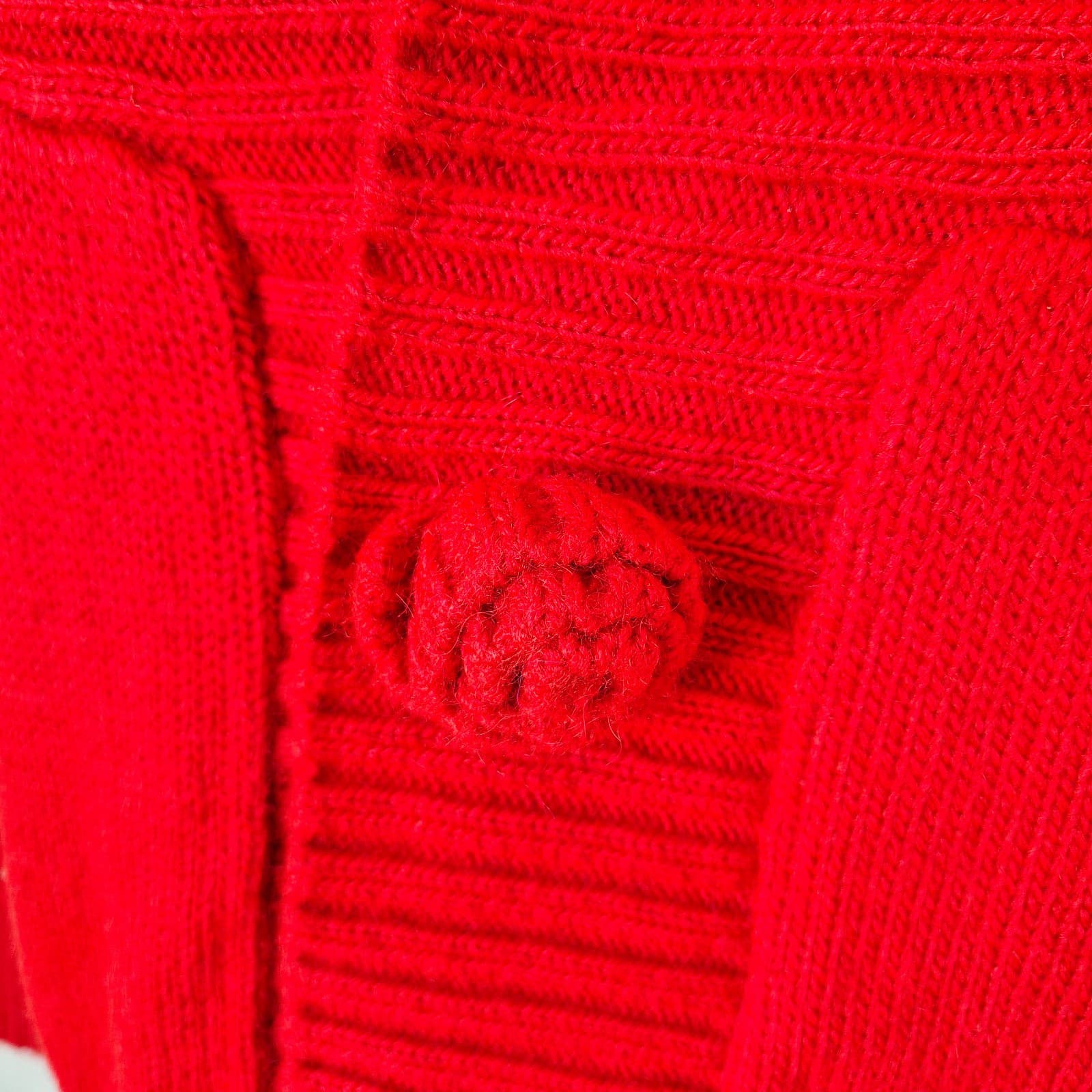Alpaca Fina Made In Peru Shawl Neck Cardigan Snap Red Women's M (Bust 36") - Thumbnail 4