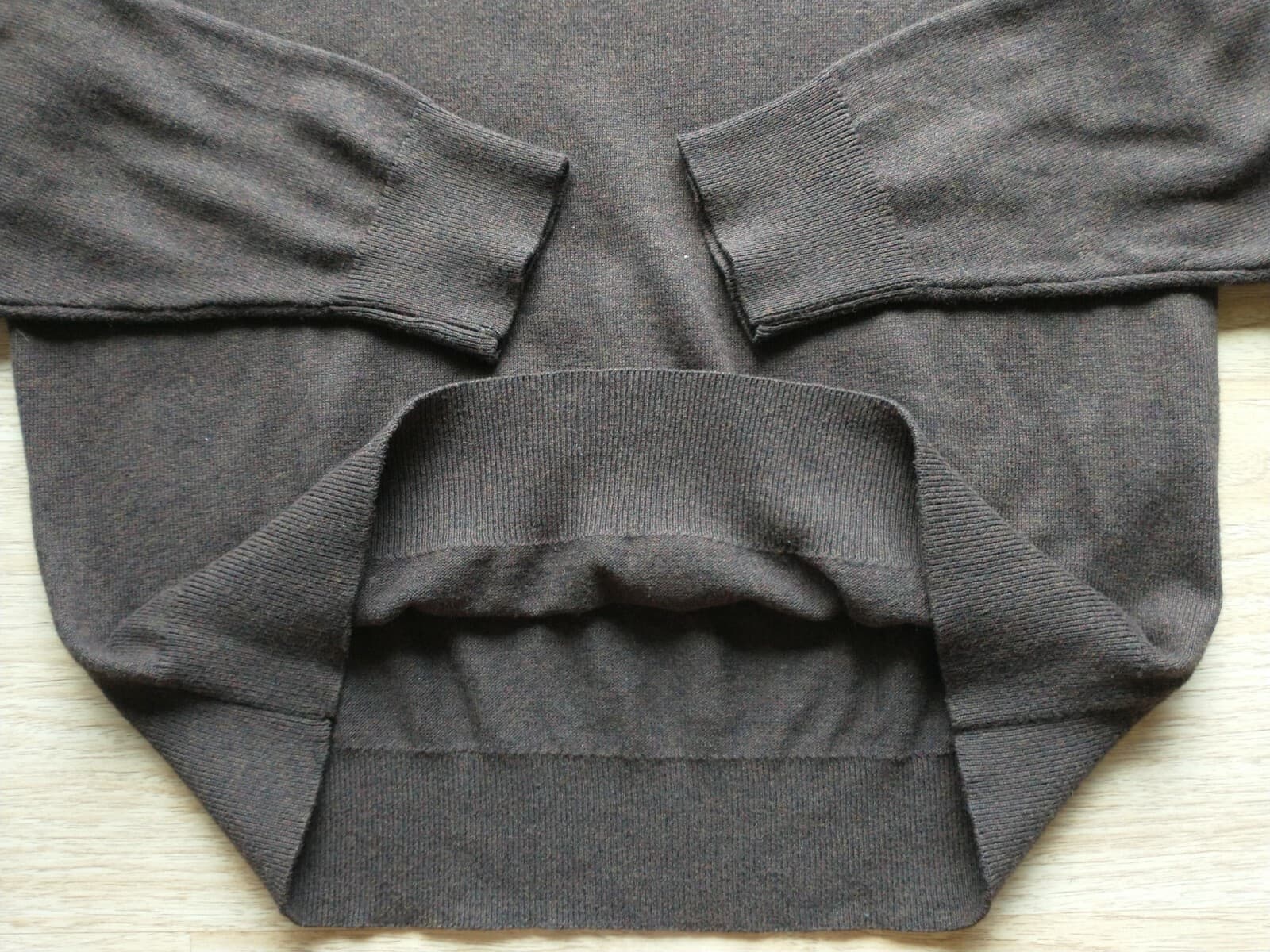 Daniel Cremieux Pima Cotton Cashmere Sweater Pullover 1/4 Zip Brown Men Sz.L - Thumbnail 2