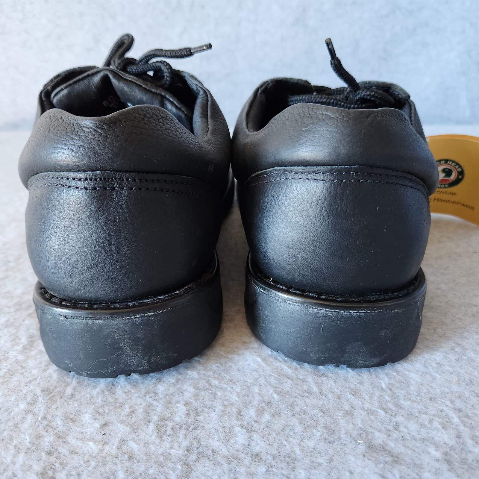 NWT Duck Head Logan Leather Comfort Shoe Handsewn Padded Lace-Up Black Men US9E4 - Thumbnail 7