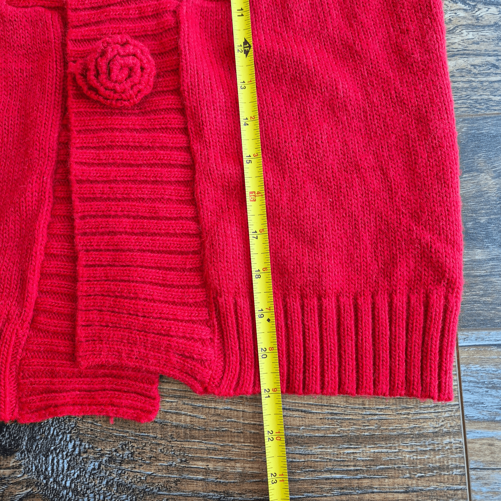 Alpaca Fina Made In Peru Shawl Neck Cardigan Snap Red Women's M (Bust 36") - Thumbnail 11