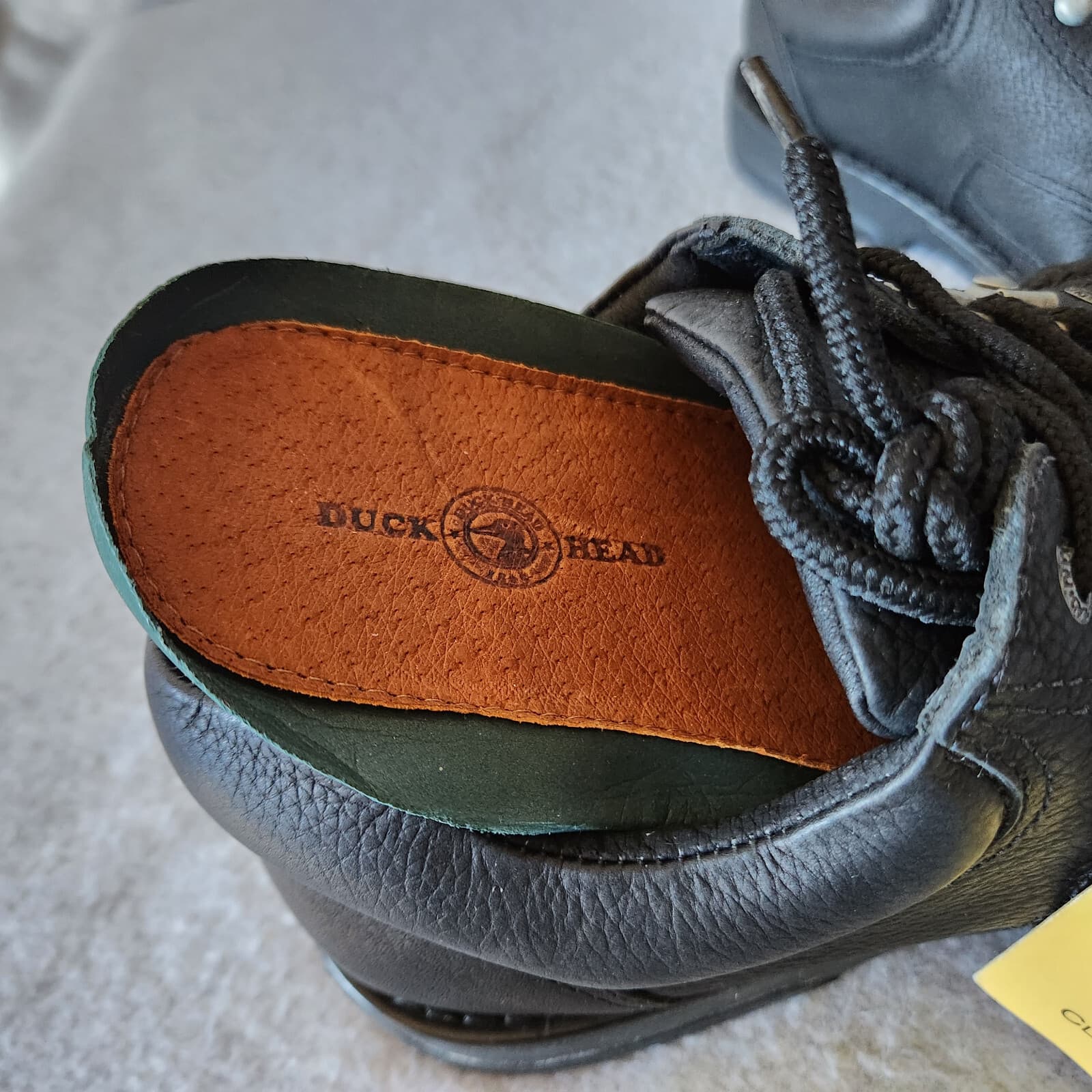 NWT Duck Head Logan Leather Comfort Shoe Handsewn Padded Lace-Up Black Men US9E4 - Thumbnail 12