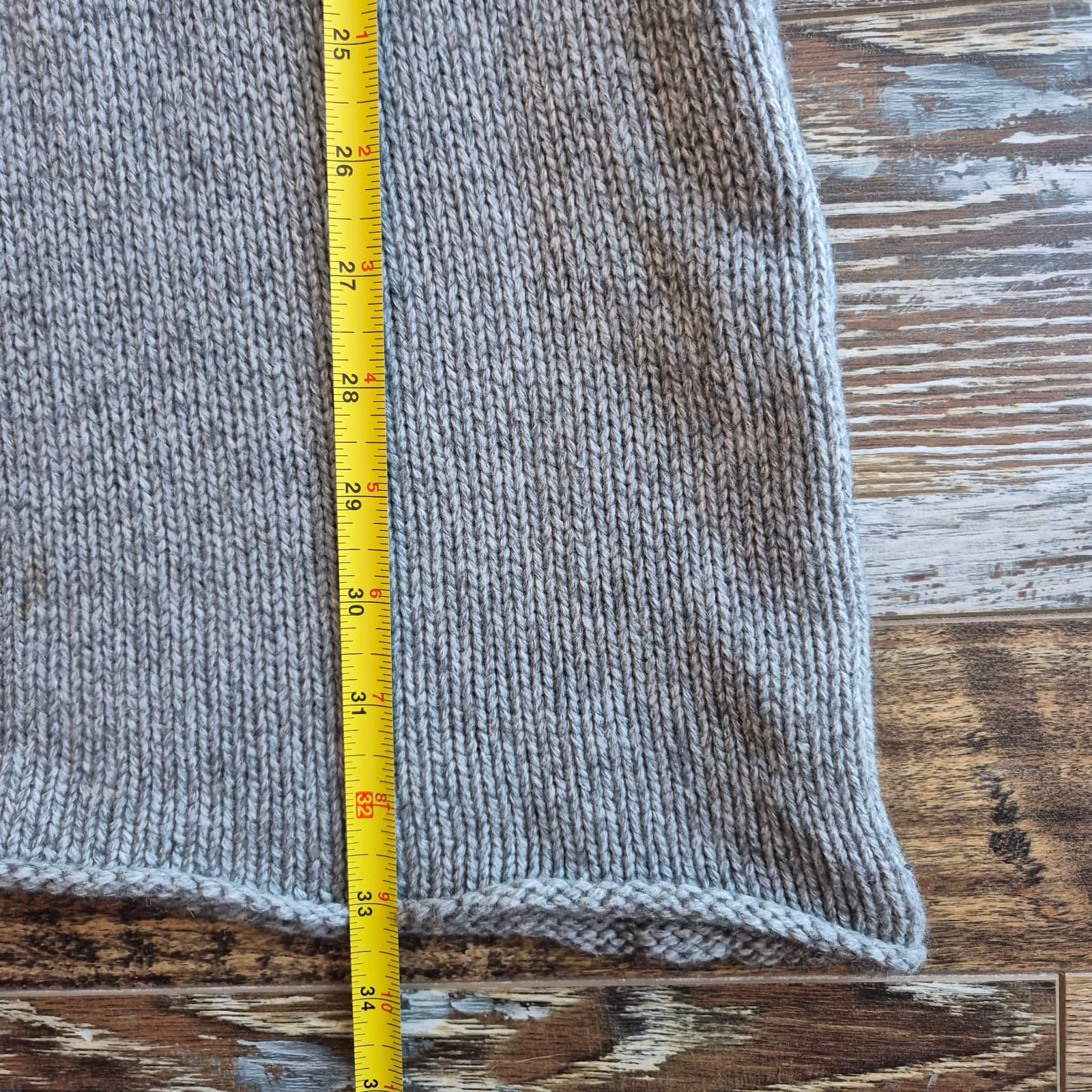 3.1 Phillip Lim Cashmere Blend Deep V-Neck Sweater Dress Short Sleeve Grey Sz.S - Thumbnail 8