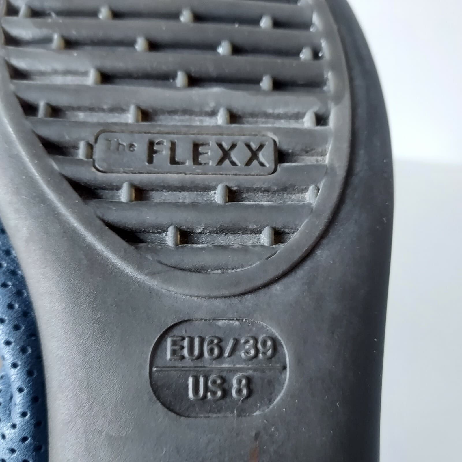 The FLEXX Leather Perforated Ballet Flat Slide On Bow Blue Women US8 EU39 - Thumbnail 10