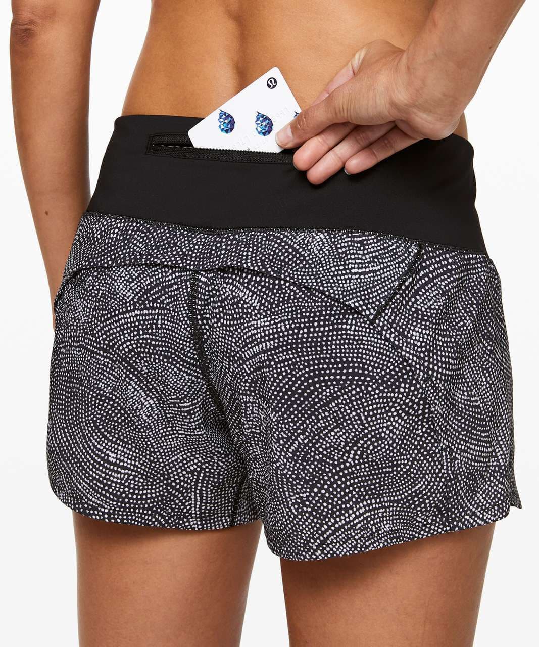 Lululemon Run Times Short II 4" Liner Free Spirit Alpine White Black Women's 6 - Thumbnail 3