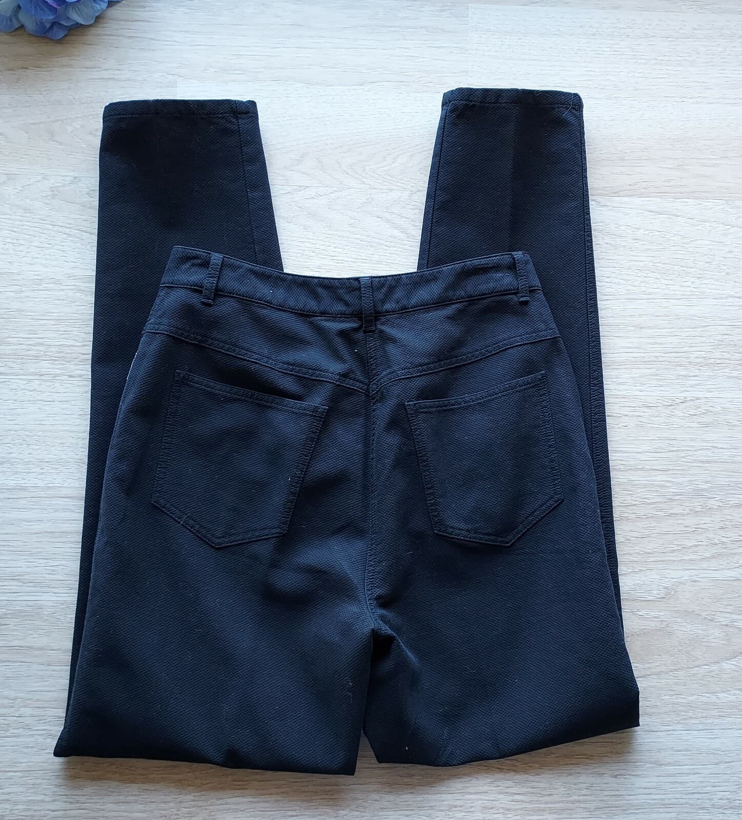 NWT EMANUEL UNGARO High Rise Slim Leg Pants Zip Black 100% Cotton Women Sz.8/42 - Thumbnail 5