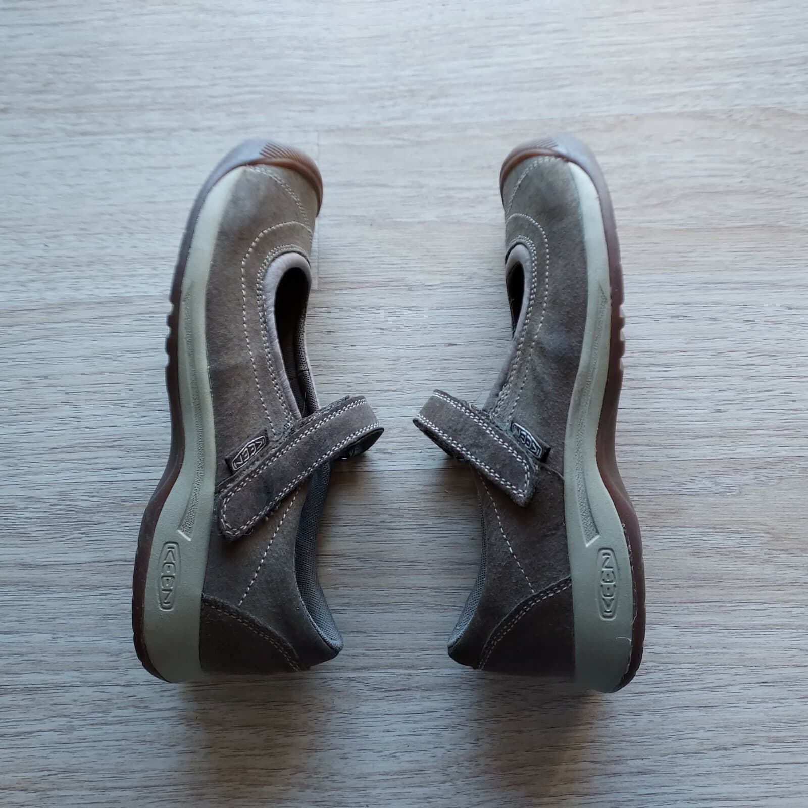 Keen Reisen Mary Jane Brown Suede Shoe Flat Hook Loop Adjustable Women US7.5 - Thumbnail 4