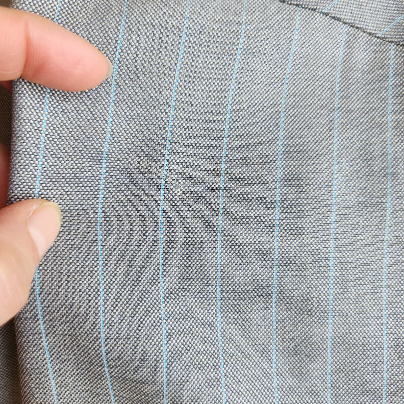 Lafayette 148 Wool Silk Work Career A-Line Skirt Front Slit Pin Stripe Grey 14 - Thumbnail 9