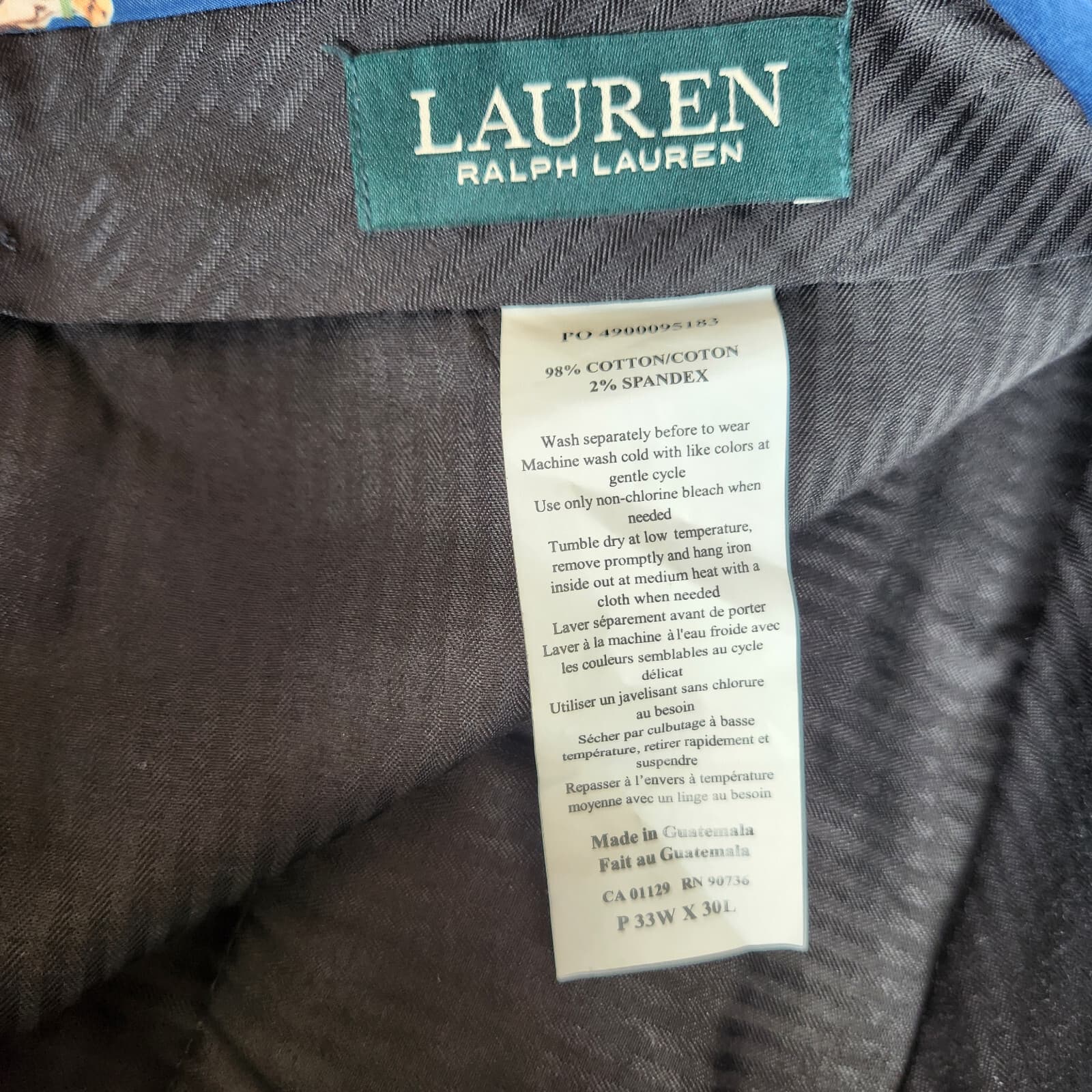 Lauren Ralph Lauren Corduroy Straight Leg Dress Pants Zip Pocket Brown Men's 33 - Thumbnail 8