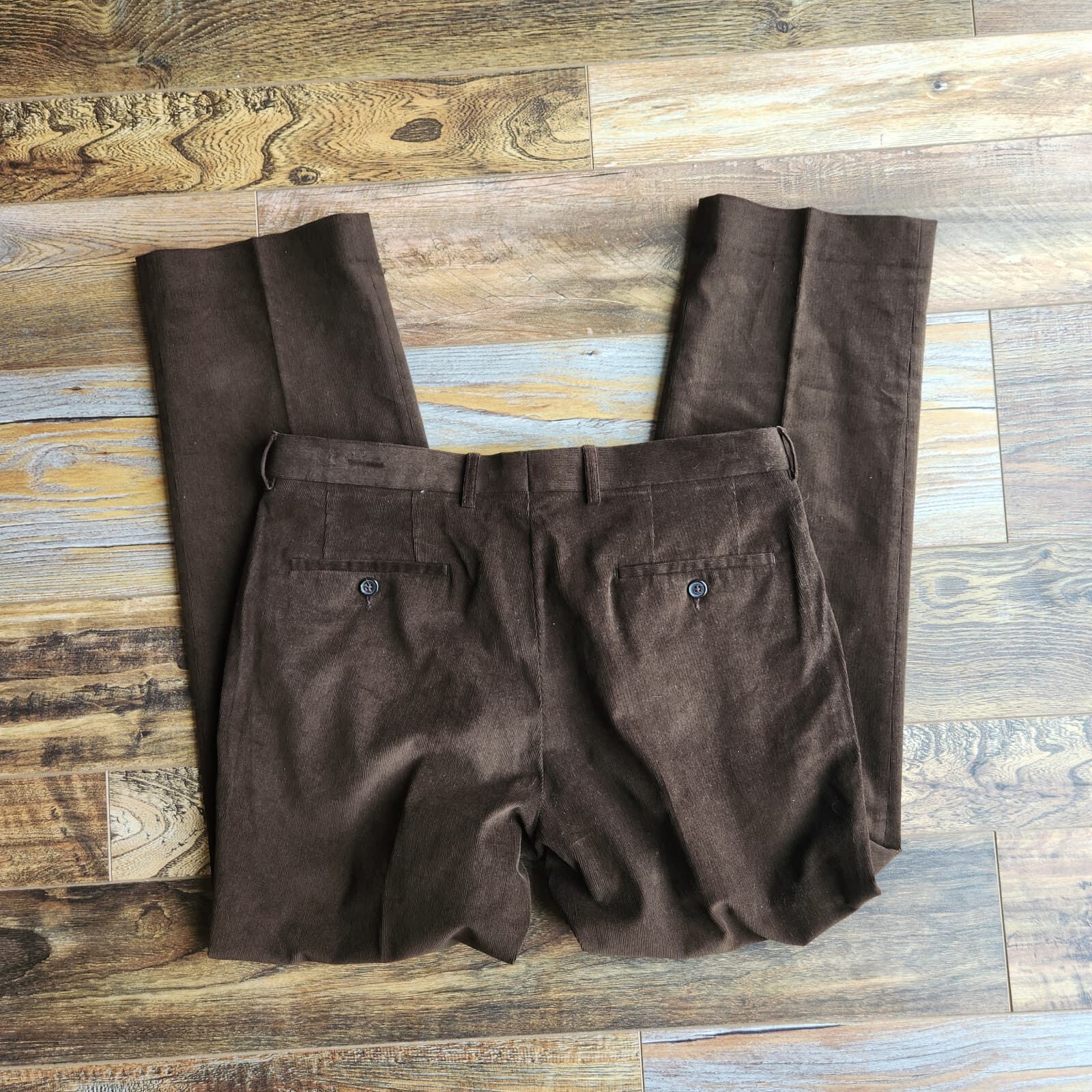 Lauren Ralph Lauren Corduroy Straight Leg Dress Pants Zip Pocket Brown Men's 33 - Thumbnail 6