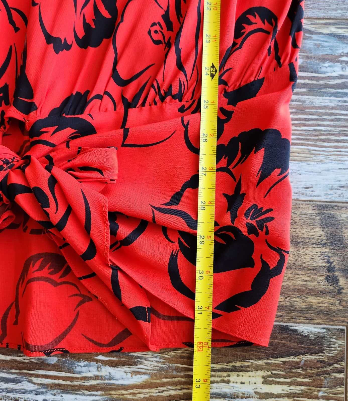 Vintage Carole Little For Saint Tropez West Mini Dress Floral Red Black Sz.10 - Thumbnail 8