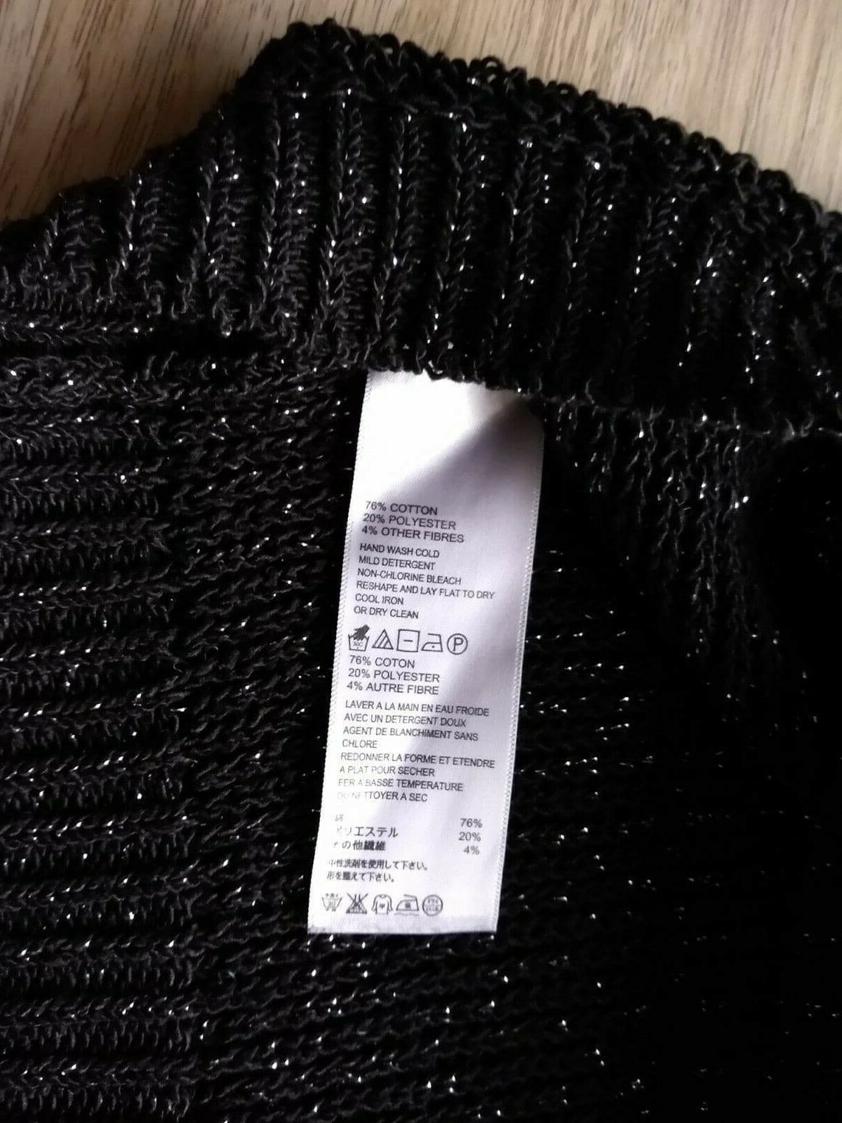 Tommy Bahama Cotton Blend Chunky Knit Top Blouse Sleeveless Black Metallic Sz.M - Thumbnail 8