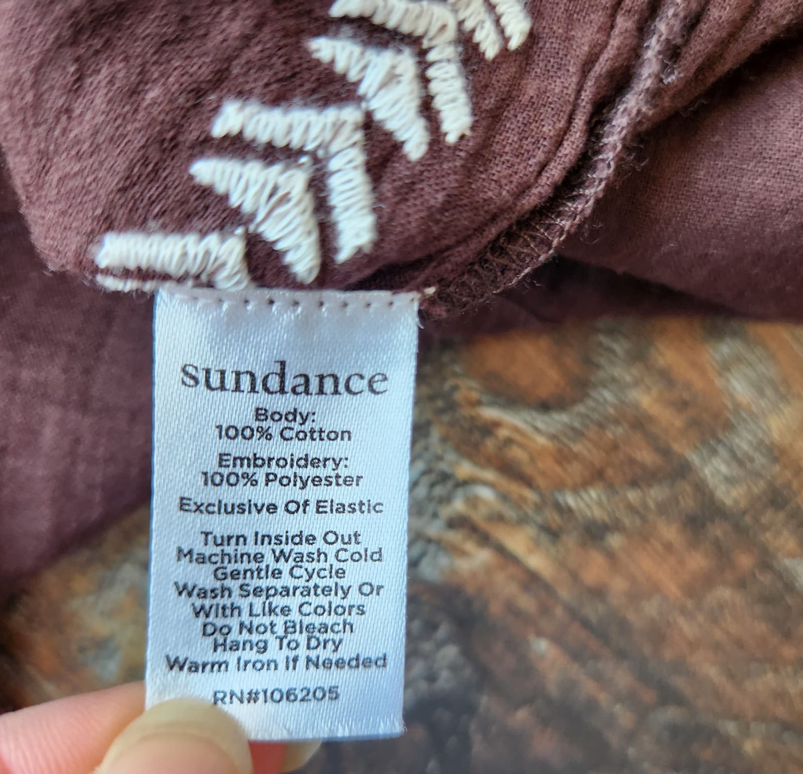 Sundance Amora Blooms Bird Floral Embroidered Boho Top Tassel Cotton Brown Sz.S - Thumbnail 10