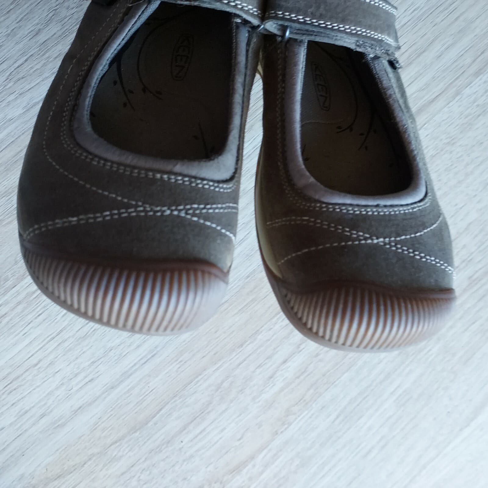 Keen Reisen Mary Jane Brown Suede Shoe Flat Hook Loop Adjustable Women US7.5 - Thumbnail 7