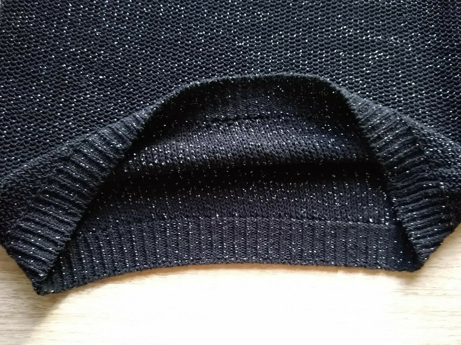 Tommy Bahama Cotton Blend Chunky Knit Top Blouse Sleeveless Black Metallic Sz.M - Thumbnail 5