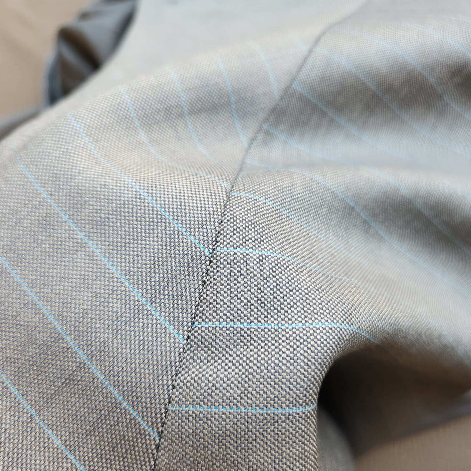 Lafayette 148 Wool Silk Work Career A-Line Skirt Front Slit Pin Stripe Grey 14 - Thumbnail 5