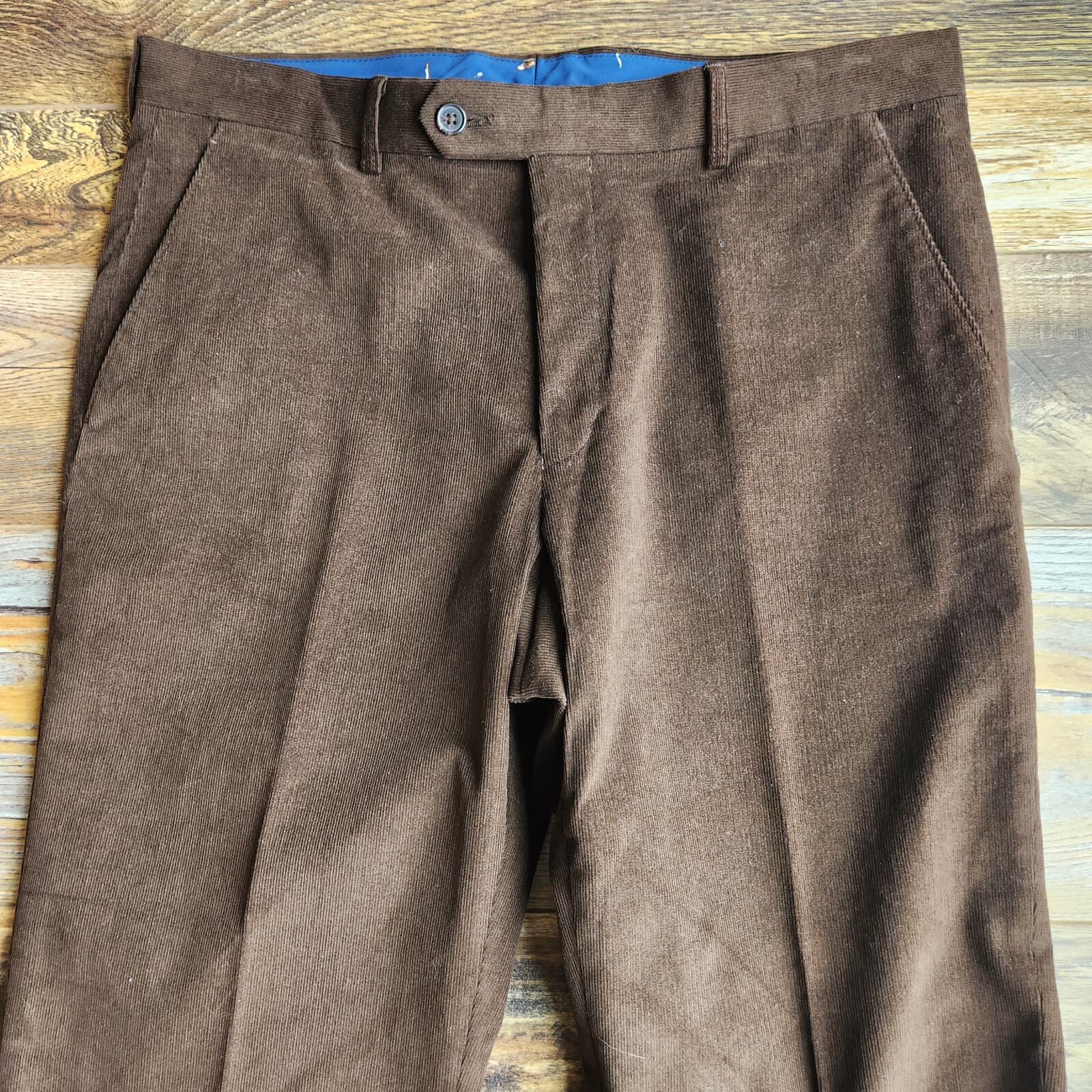 Lauren Ralph Lauren Corduroy Straight Leg Dress Pants Zip Pocket Brown Men's 33 - Thumbnail 2