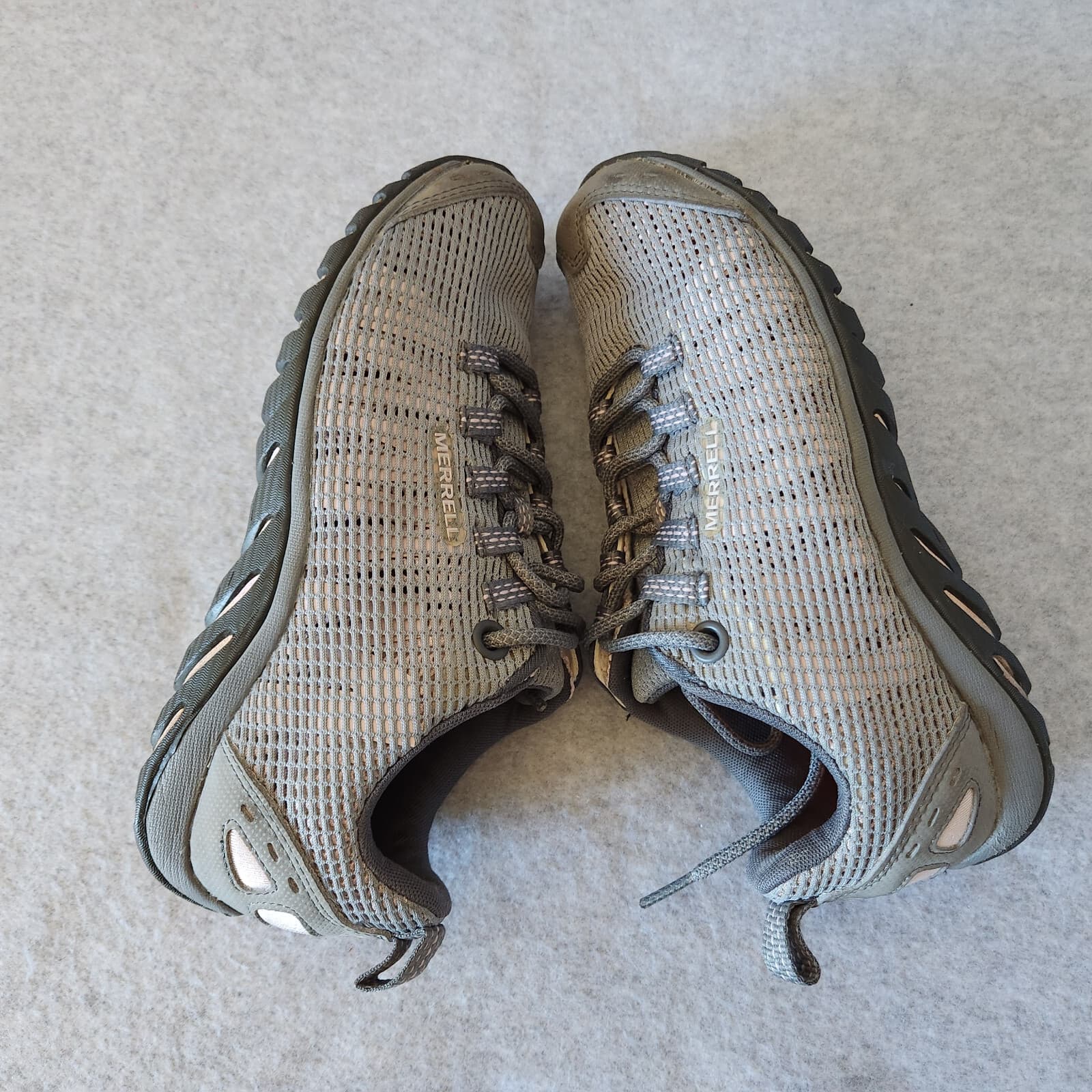 Merrell Trial Hiking Shoes Sneakers Breathable Meah Lace-Up Grey Pink Women US6 - Thumbnail 4