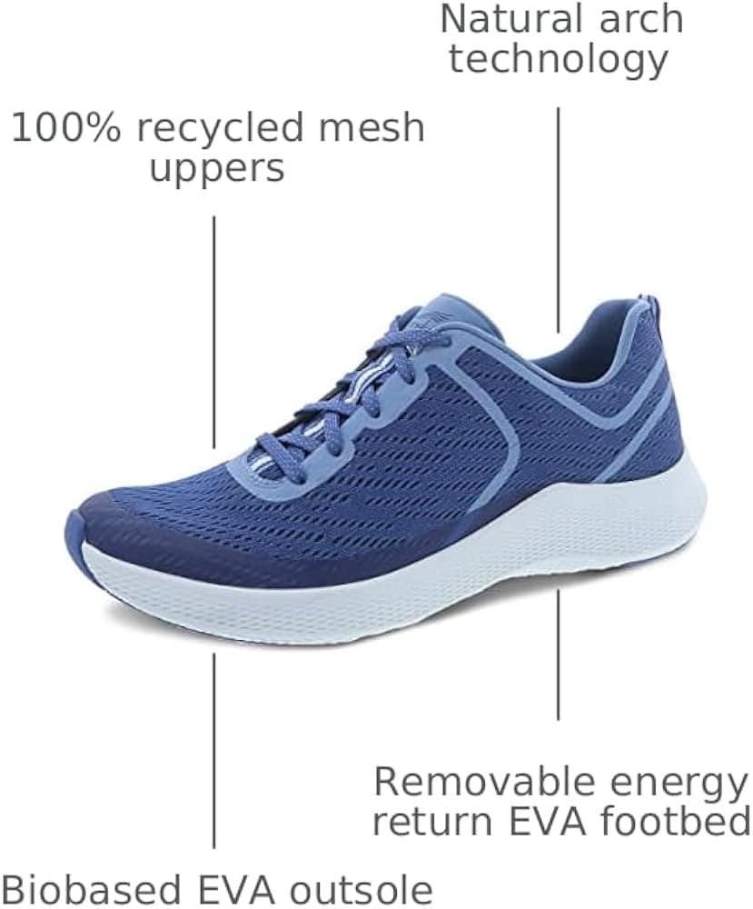 NWoB Dansko Sky Blue Mesh Sneakers Comfort Arch Support Lightweight Women's 37 - Thumbnail 3