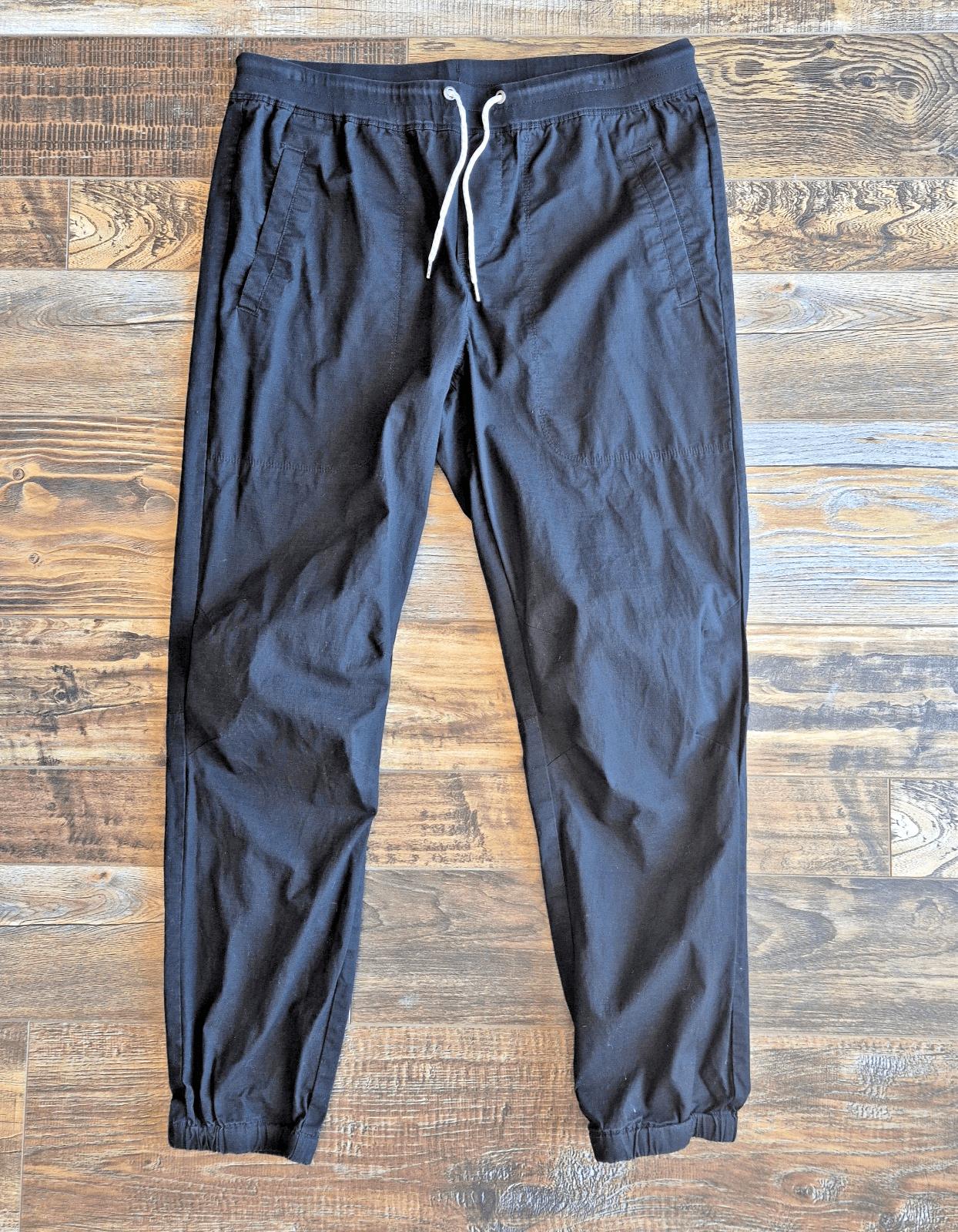 Vuori Ripstop Traveler Joggers Pullon Pocket Black Cotton Blend Men's Waist 36"