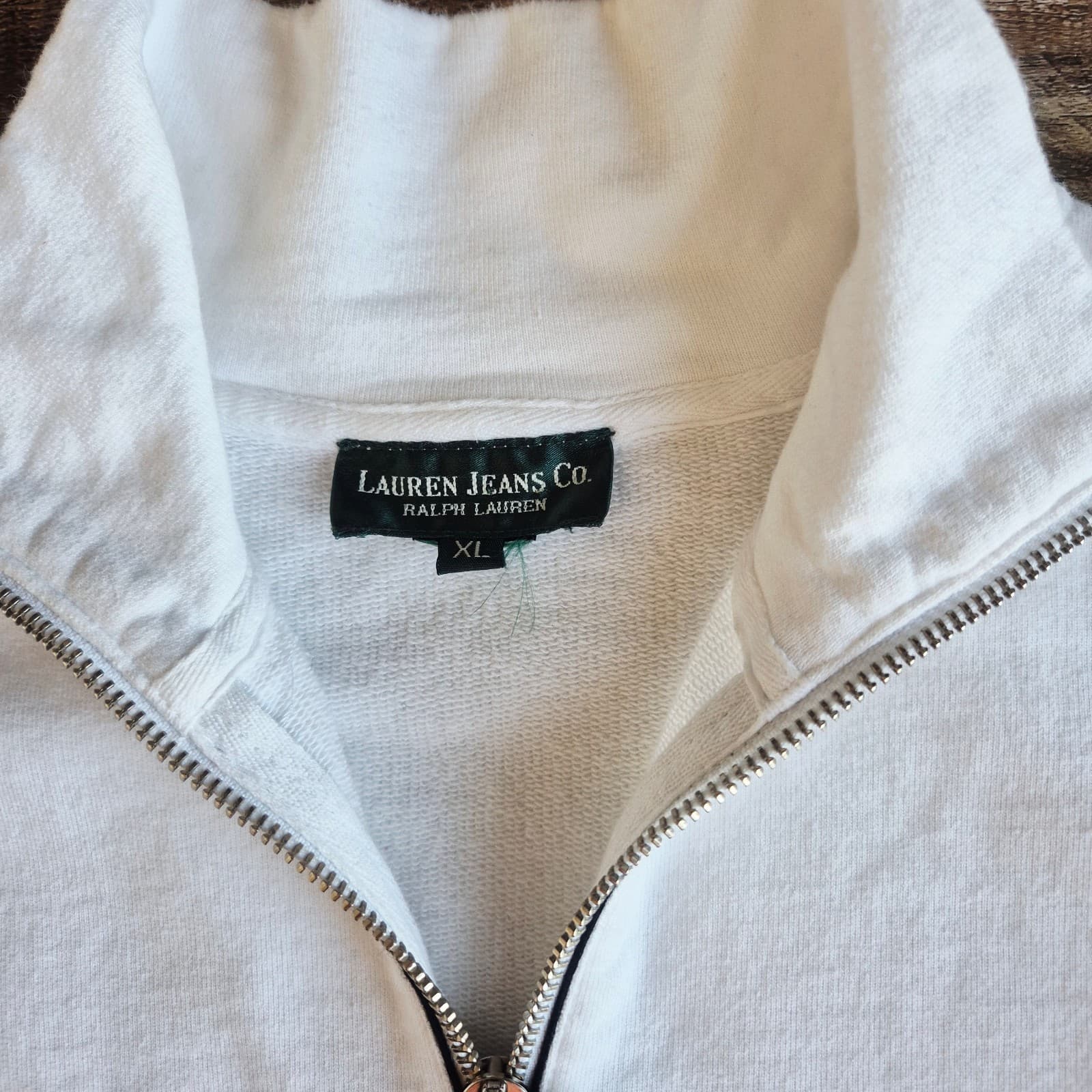 Vintage Lauren Jeans Co. Ralph Lauren Colorblock Terry 1/4 Zip Sweatshirt Men XL - Thumbnail 9