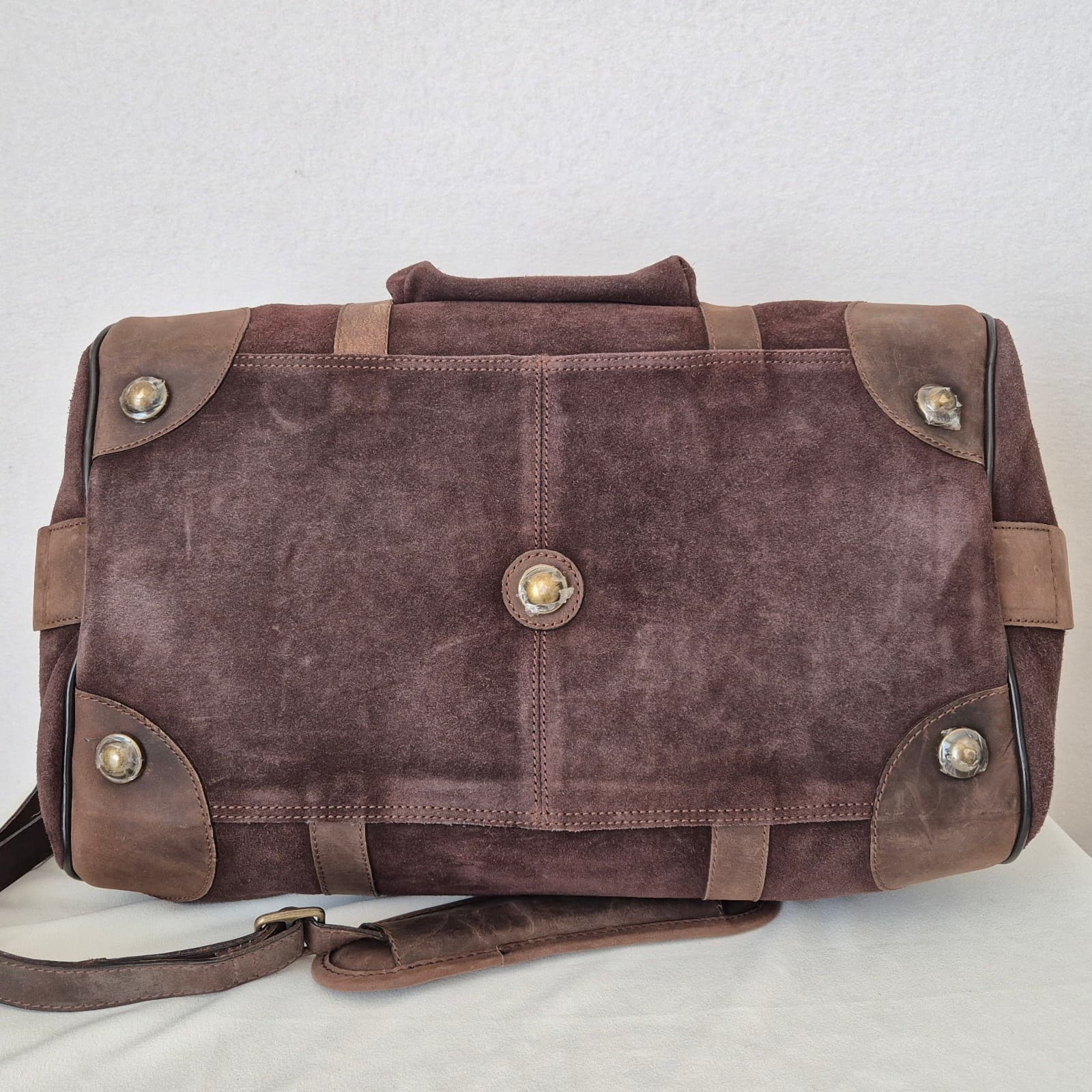 Australian Bag Outfitters Brown Suede Leather Travel Carry-On Weekend Duffle Bag - Thumbnail 8