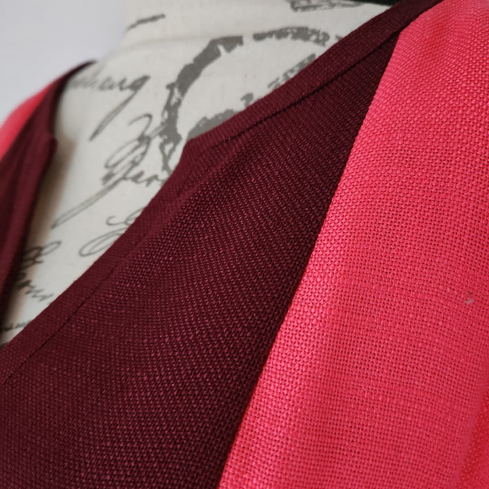 Boden Monica Sleeveless A-Line Dress Pink Burgundy Textured Viscose Size 8R - Thumbnail 7
