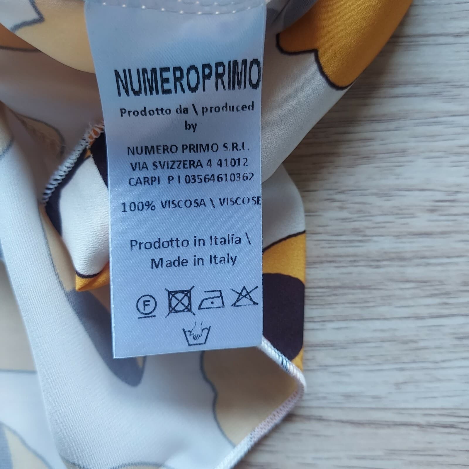 Numero Primo Tie-Neck Top Sleeveless Leaf Printed Orange Sz.48 Made in Italy - Thumbnail 10