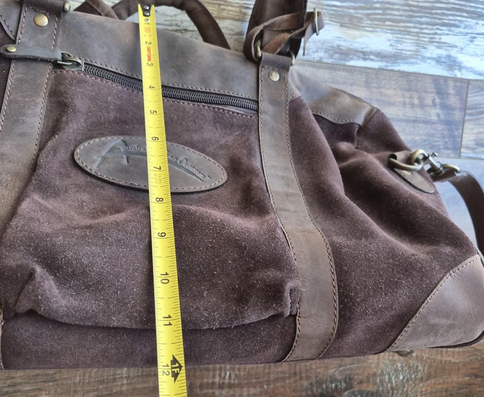 Australian Bag Outfitters Brown Suede Leather Travel Carry-On Weekend Duffle Bag - Thumbnail 14