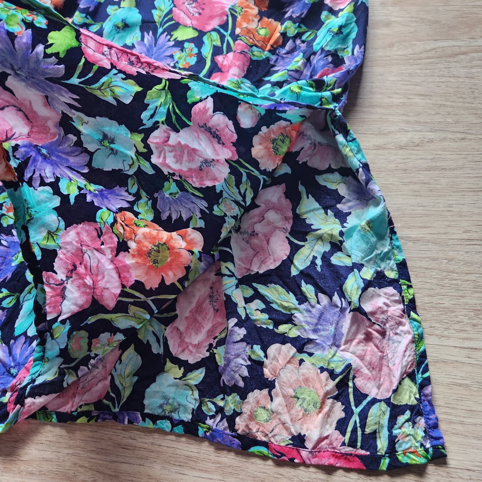 Vintage Diane Von Furstenberg Color Authority Floral Maxi Dress Tie- Back Sz.3X - Thumbnail 11