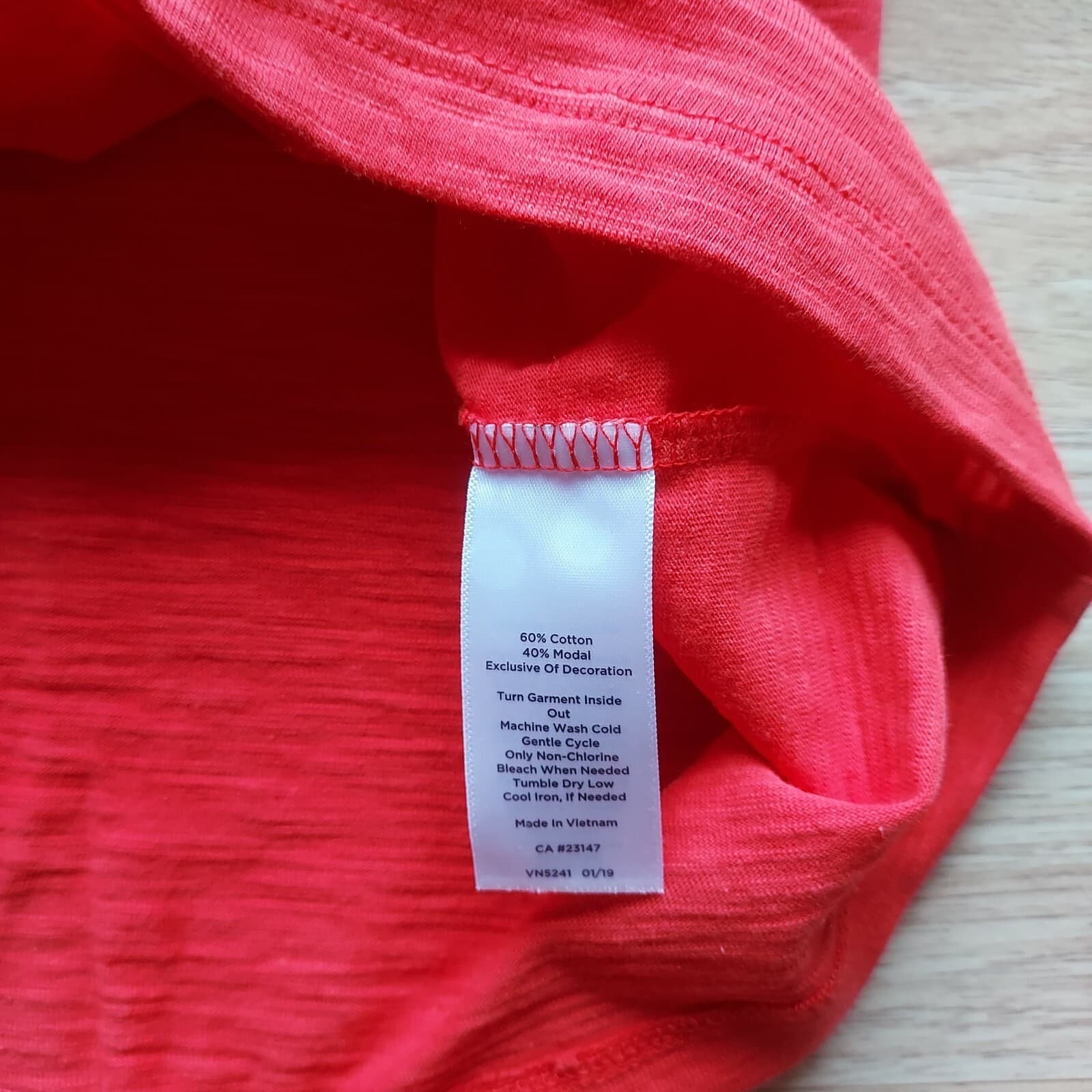 Talbots Lace Trim Square Neck Knit Top Short Sleeve Cotton Blend Red Women XL - Thumbnail 9
