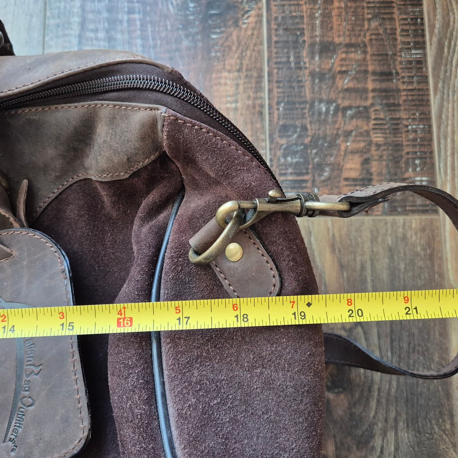 Australian Bag Outfitters Brown Suede Leather Travel Carry-On Weekend Duffle Bag - Thumbnail 13