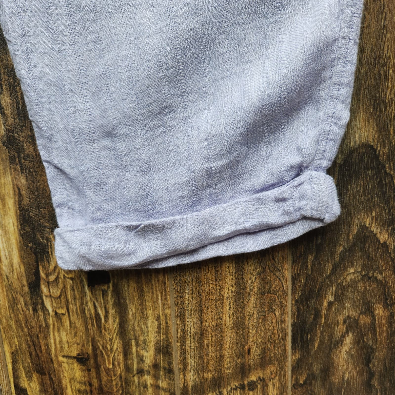Free People Only Over You 100% Linen Paper-Bag Pants Elastic Waist Lavender Sz.M - Thumbnail 6