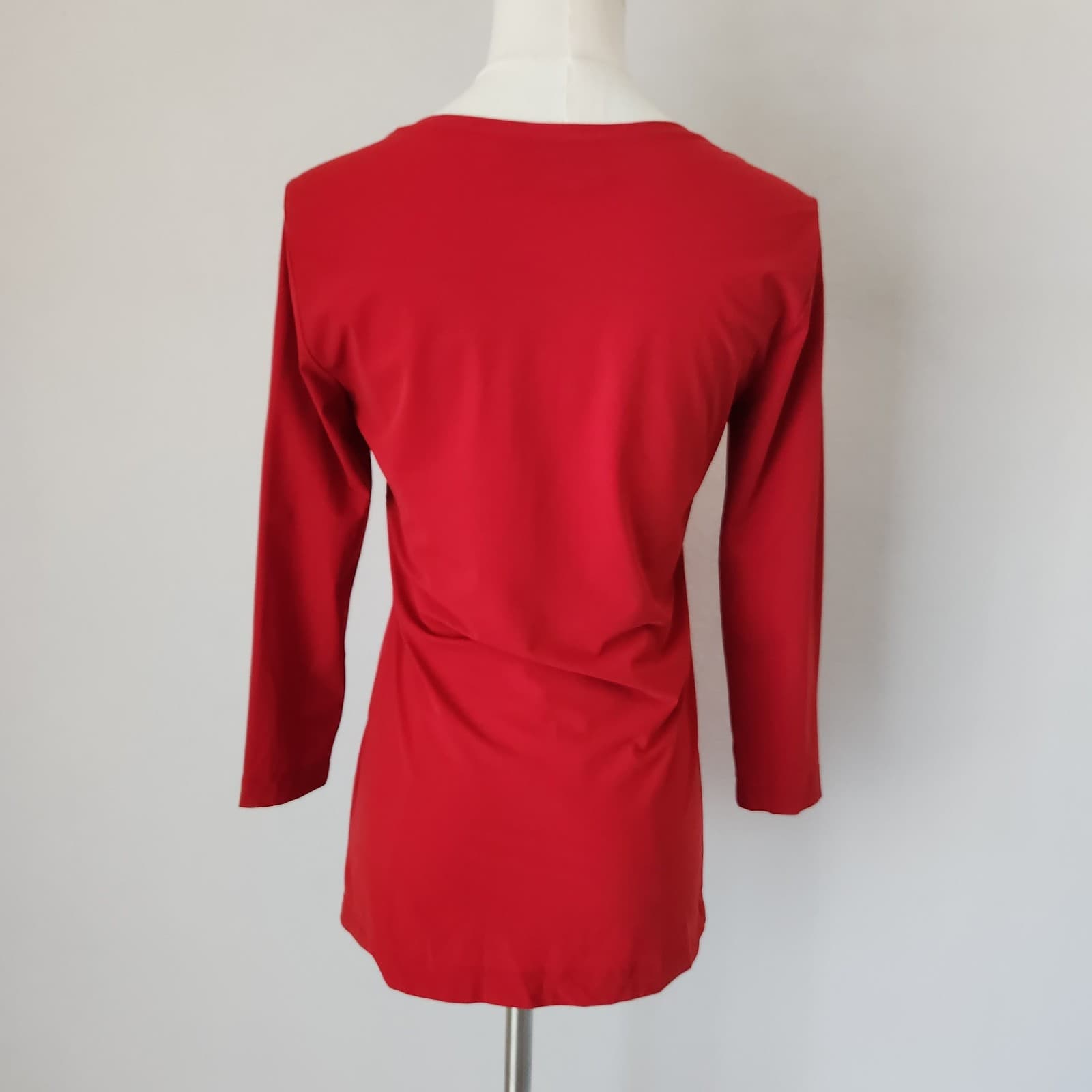 Marlenedam Italy Jersey T-Shirt 3/4 Sleeve Scoop Neck Red Made in Japan Sz.42 - Thumbnail 3