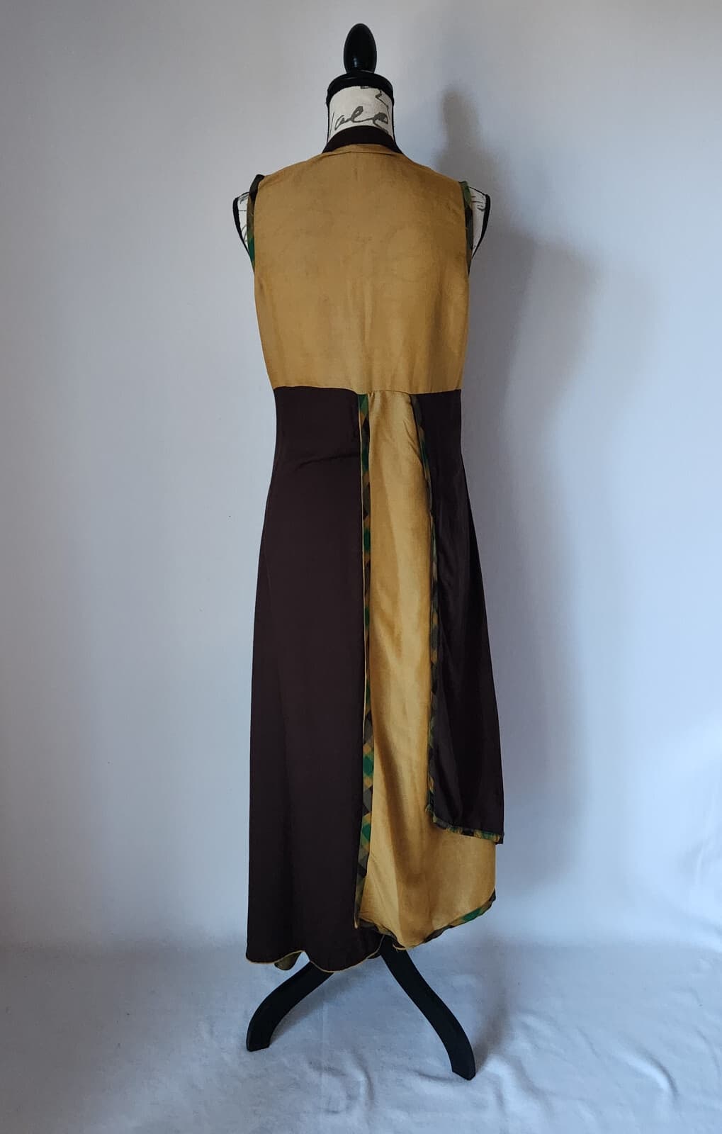 Dry Clean Only Lagenlook Mandarin Layered Maxi Dress Sleeveless Multicolor Sz.M - Thumbnail 6