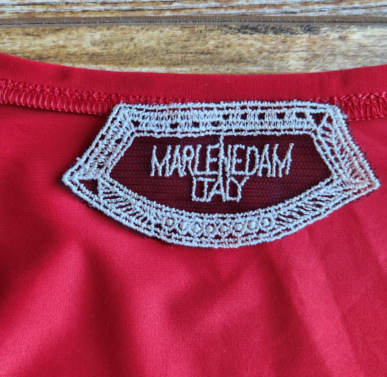 Marlenedam Italy Jersey T-Shirt 3/4 Sleeve Scoop Neck Red Made in Japan Sz.42 - Thumbnail 5