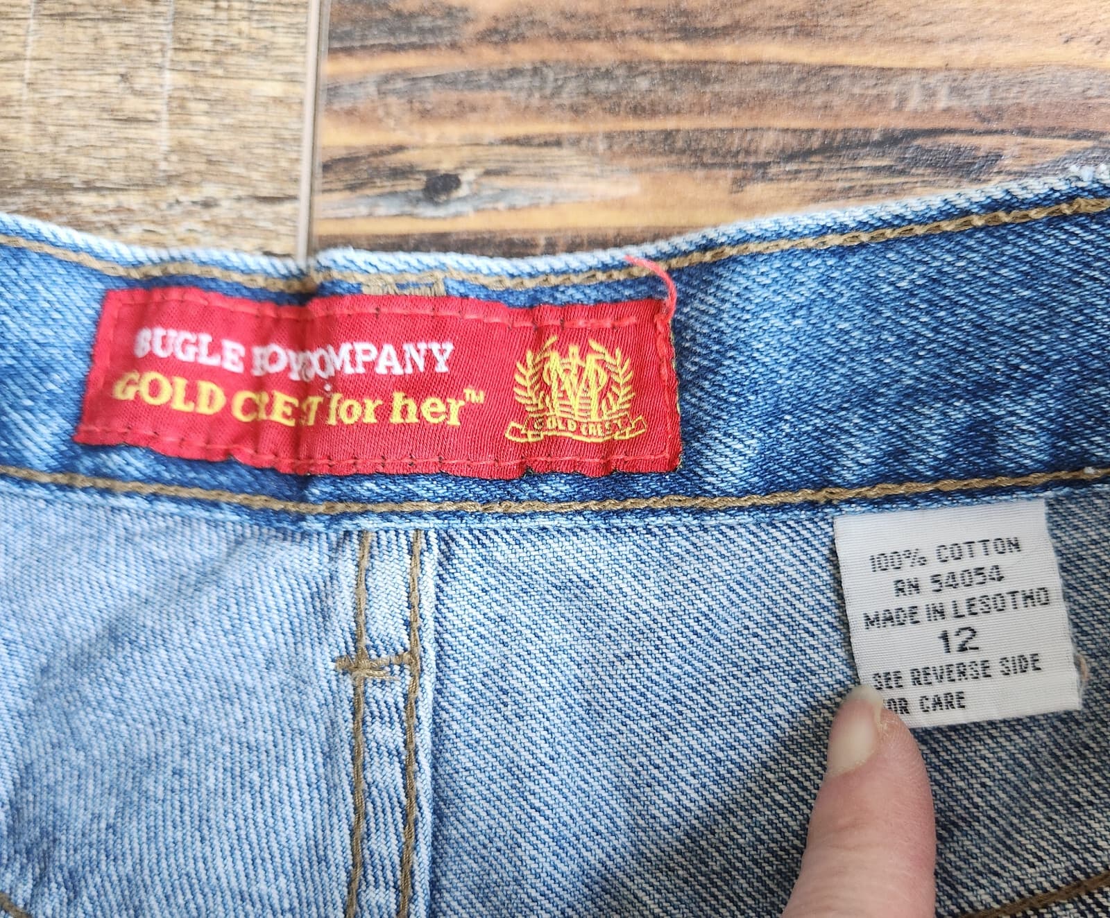 Vintage Bugle Boy Gold Chest High Waist Slim-Fitted Jeans Zip Blue Women's 12 - Thumbnail 6