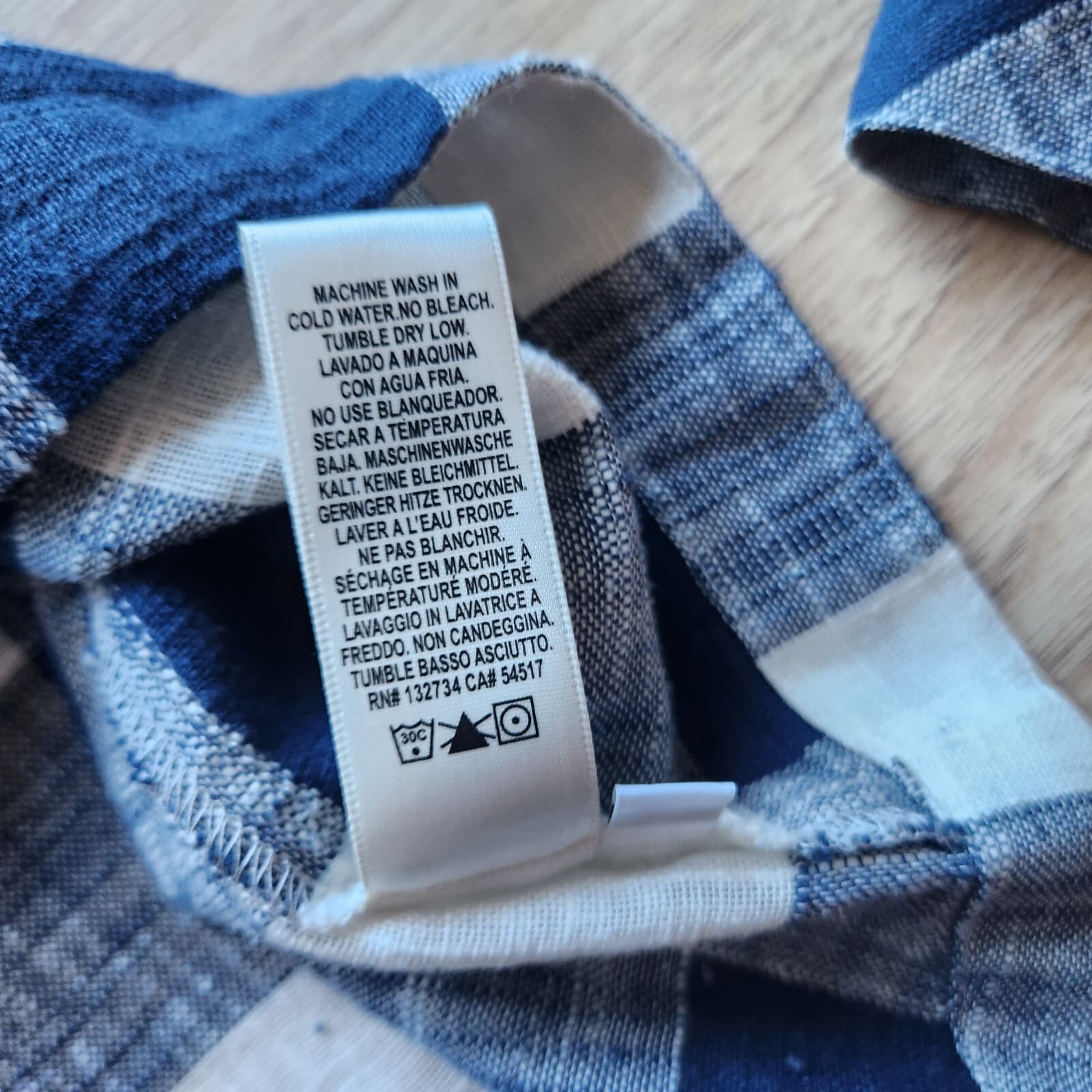 Cloth & Stone Anthropologie Plaid Linen Blend Back Button Popover Top Blue Sz.S - Thumbnail 10