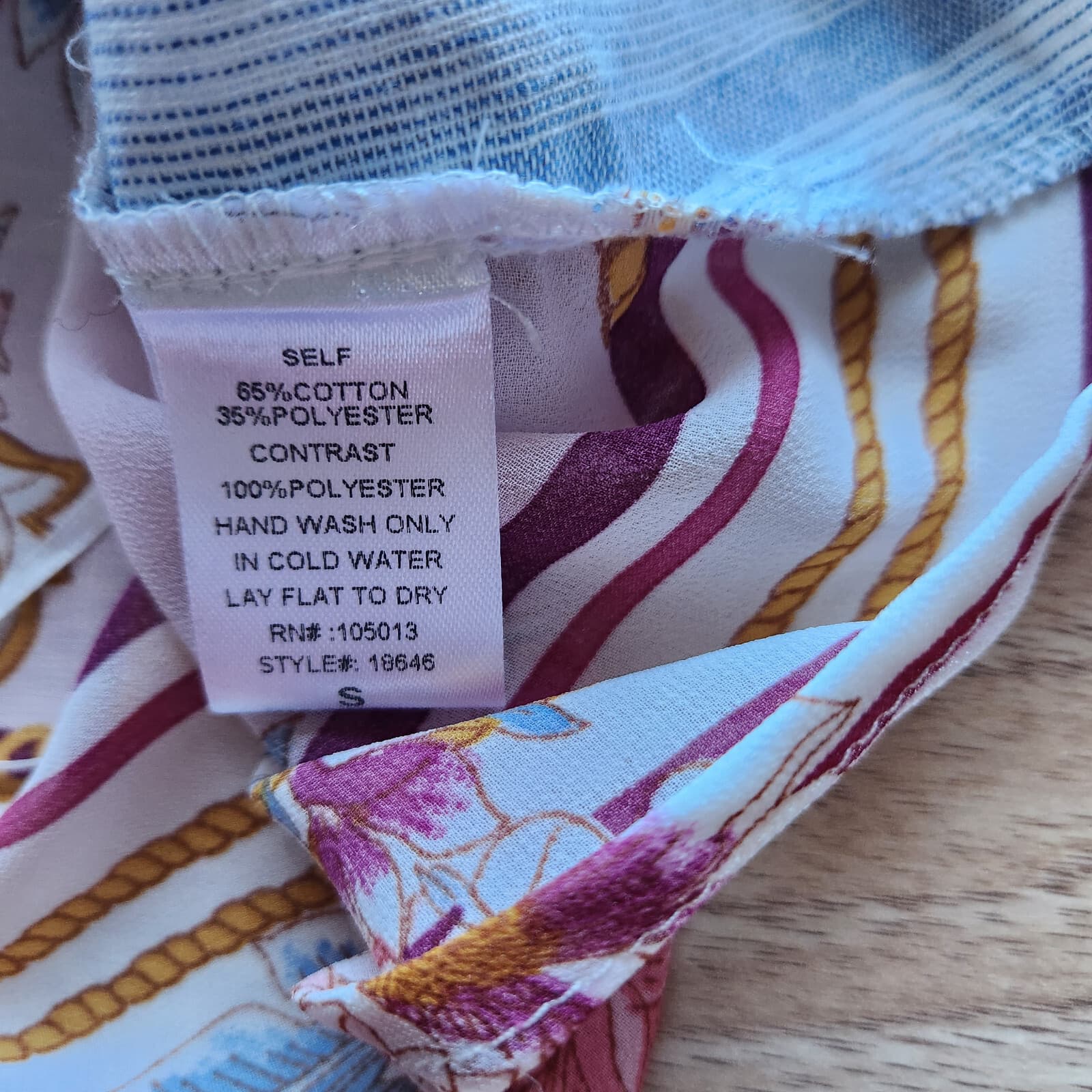 EUC Savanna Jane Embroidered Floral Stripe Popover Top 3/4 Bell Sleeve Blue Sz.S - Thumbnail 10