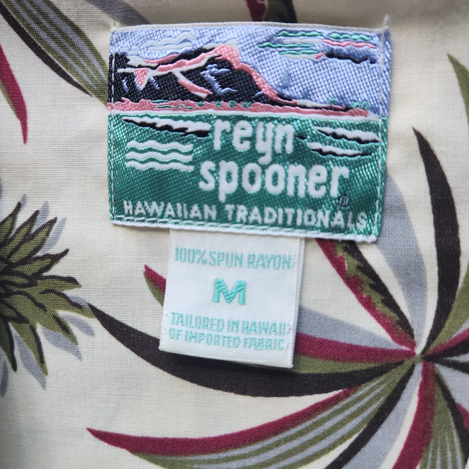 Vintage Reyn Spooner Hawaii Pineapple Palm Tree Shift Dress Sleeveless Cream M - Thumbnail 6