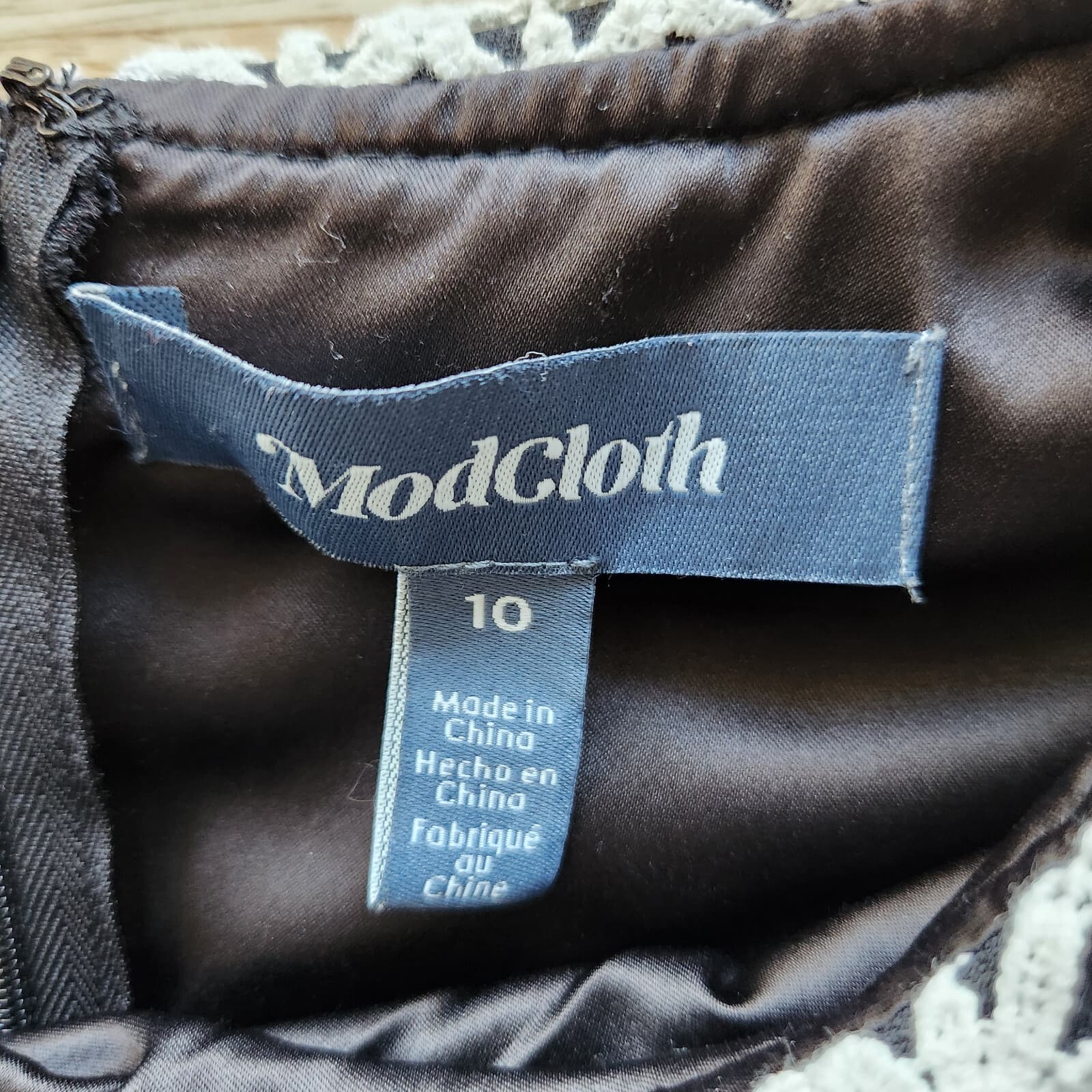 ModCloth Peter Pan Lace Collar Bouffant Dress Sleeveless Stretch Black Sz.10 - Thumbnail 7