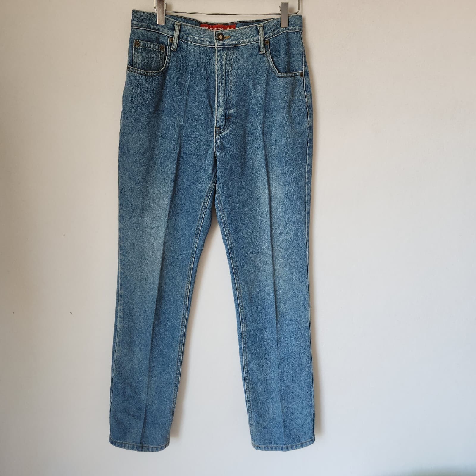 Vintage Bugle Boy Gold Chest High Waist Slim-Fitted Jeans Zip Blue Women's 12 - Thumbnail 2