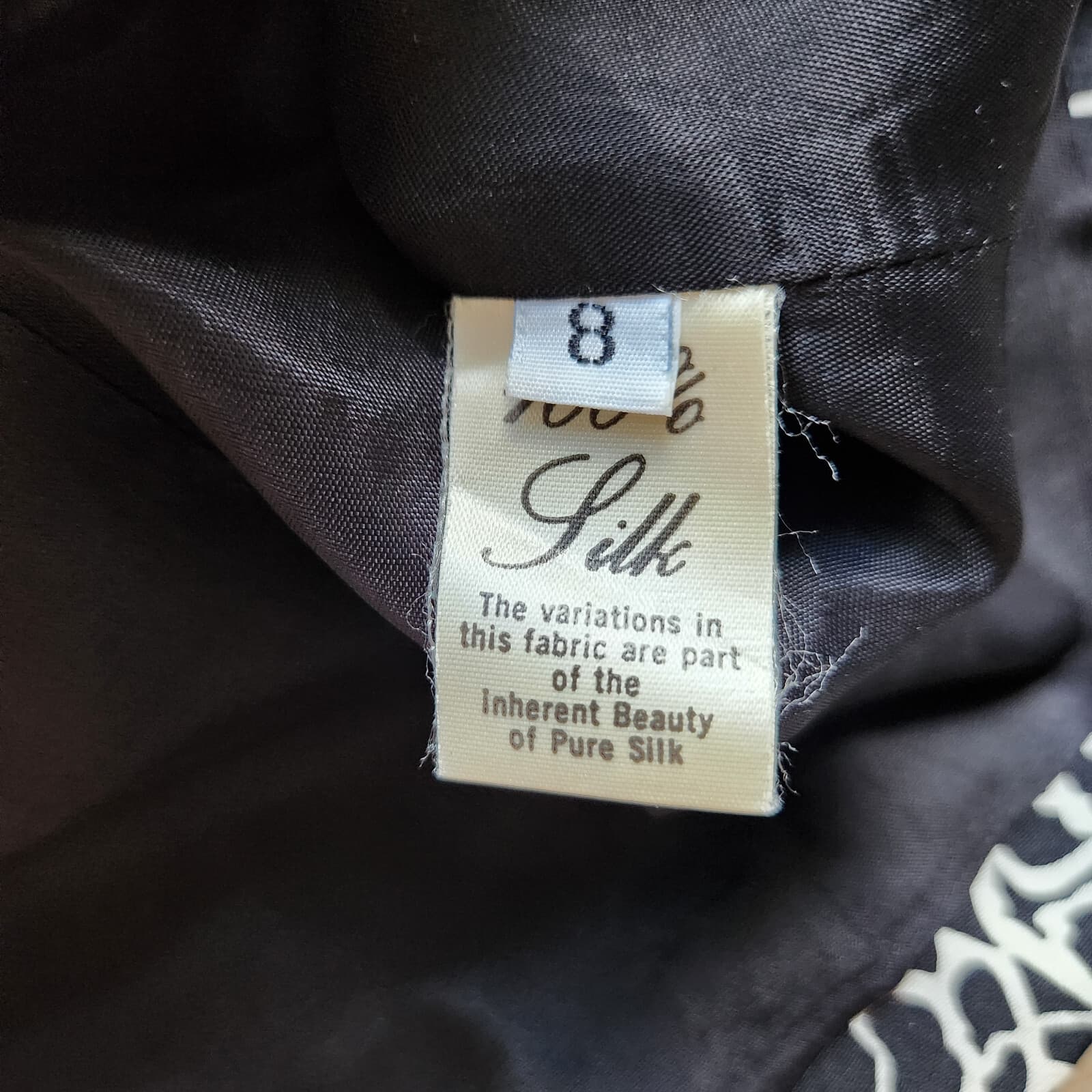 Vintage I. Magnin David Hayes 100% Silk Floral Top Button Lined Black White Sz.8 - Thumbnail 8